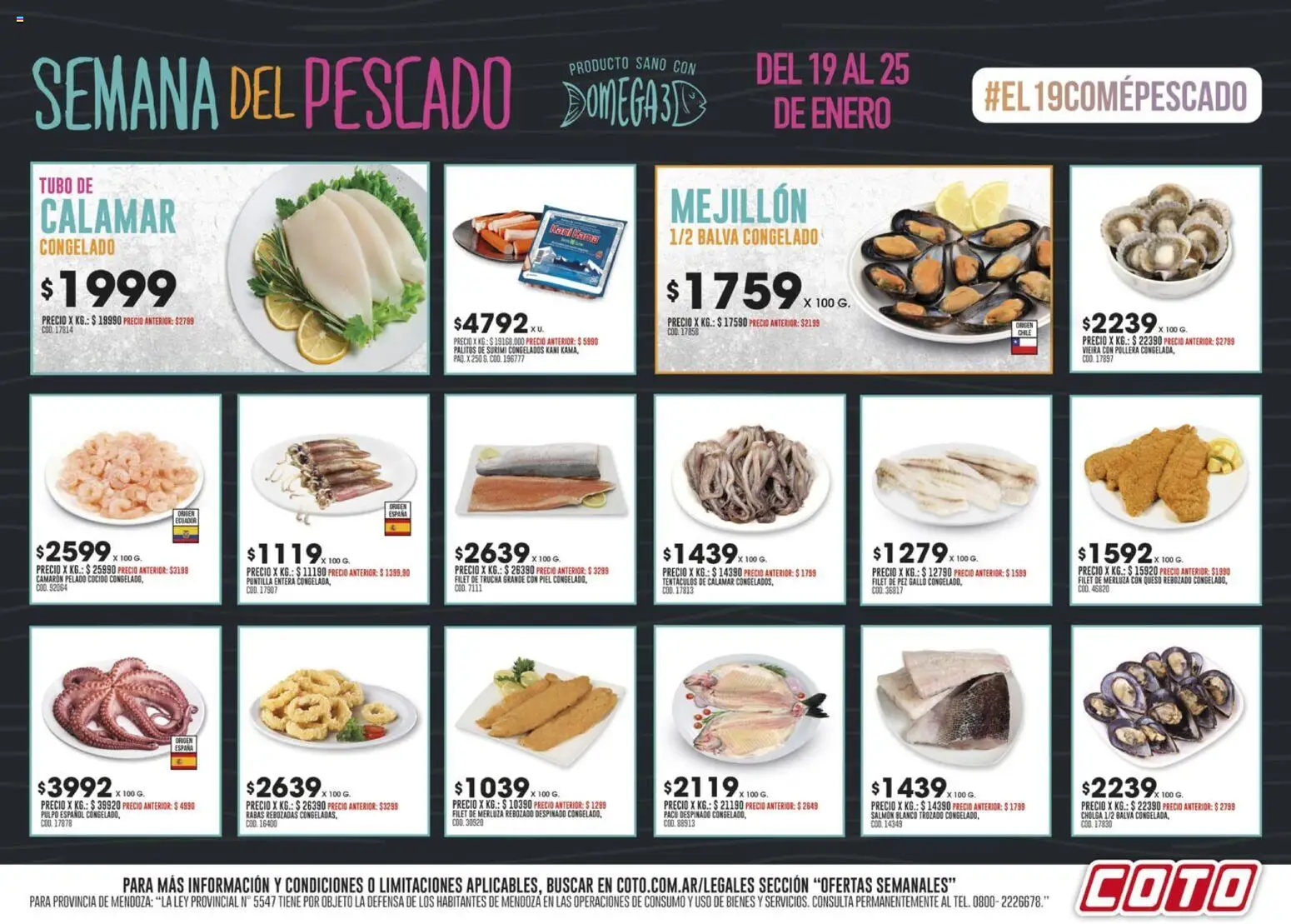 Coto - Semana del Pescado │ válido desde el 19.01.2026 | Página: 1 | Productos: Pollera, Pescado, Queso, Pez