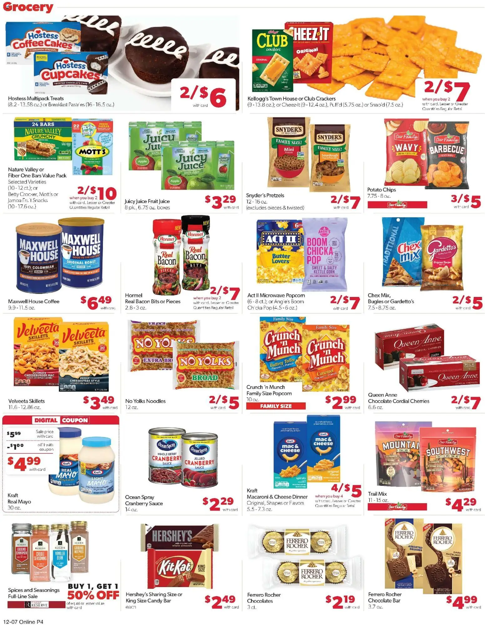 Family Fare Weekly Ad - IA - valid from 07.12.2025 | Page: 13 | Products: Cherries, Cheese, Chocolate, Noodles