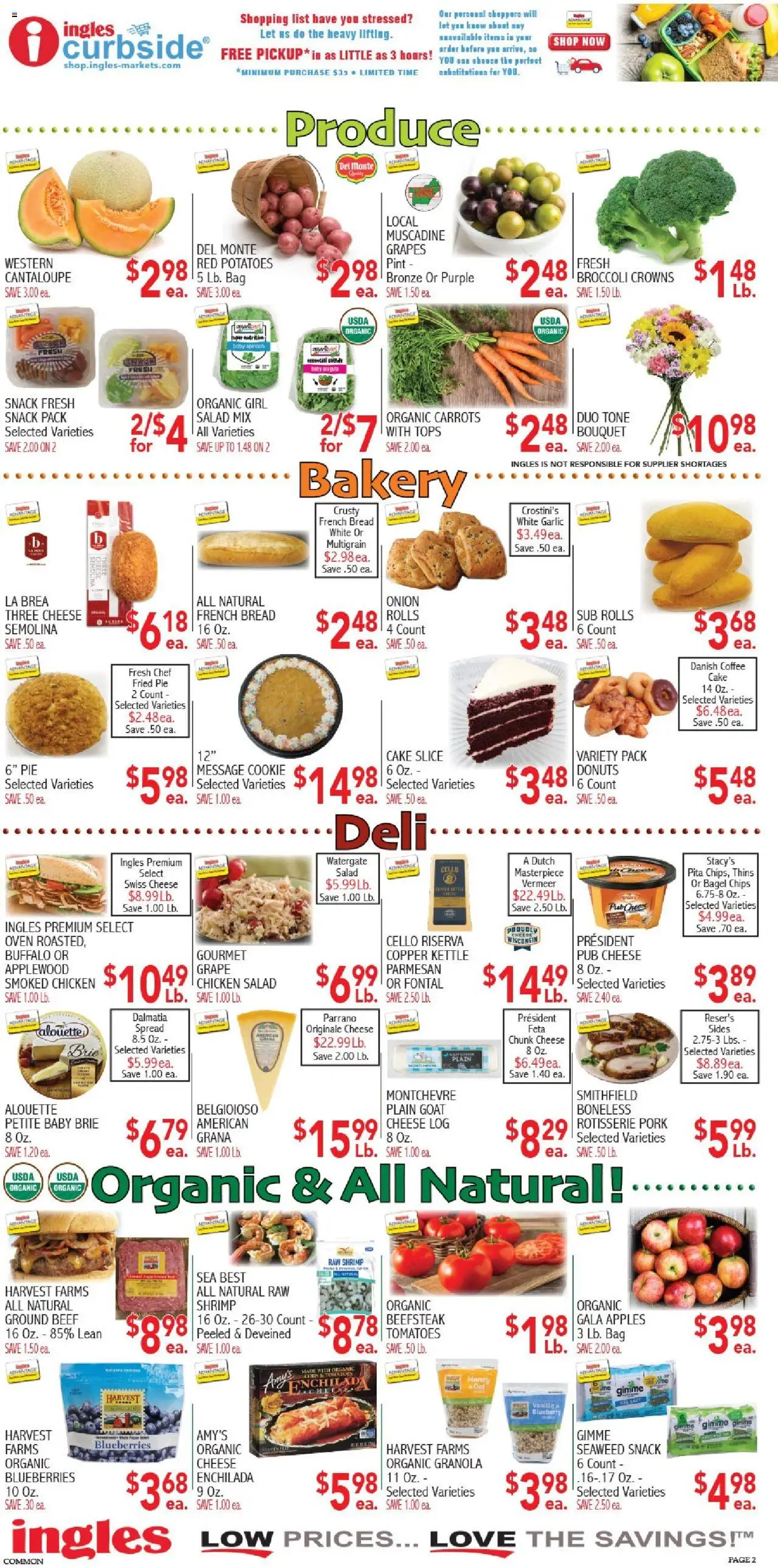 Ingles Weekly Ad - valid from 20.08.2025 | Page: 2 | Products: Cheese, Coffee, Blueberries, Bag