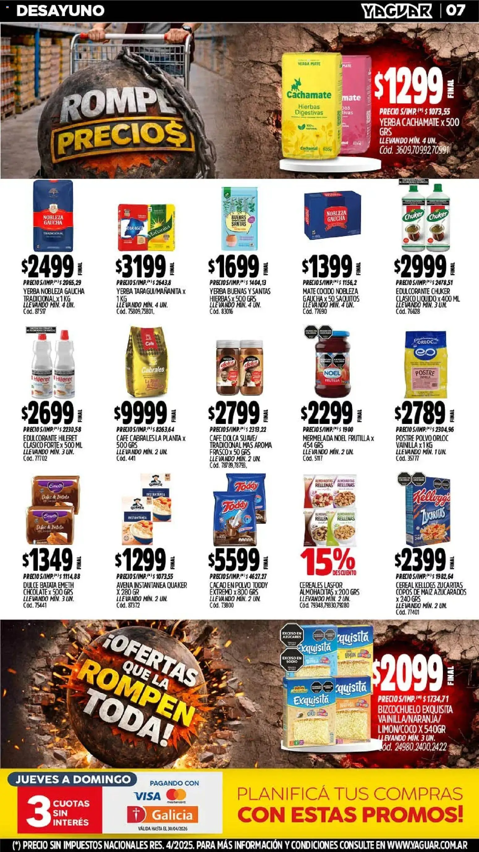 Yaguar - Oferta Semanal Mar del Plata │ válido desde el 20.04.2026 | Página: 7 | Productos: Yerba, Edulcorante, Maiz, Planta