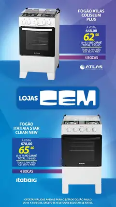 Lojas Cem - Ofertas atuais - Pré-Visualização do folheto da loja Lojas Cem, válido de 01.04.2026 | Página: 38 | Produtos: Fogão, Carne, Eletrodomésticos
