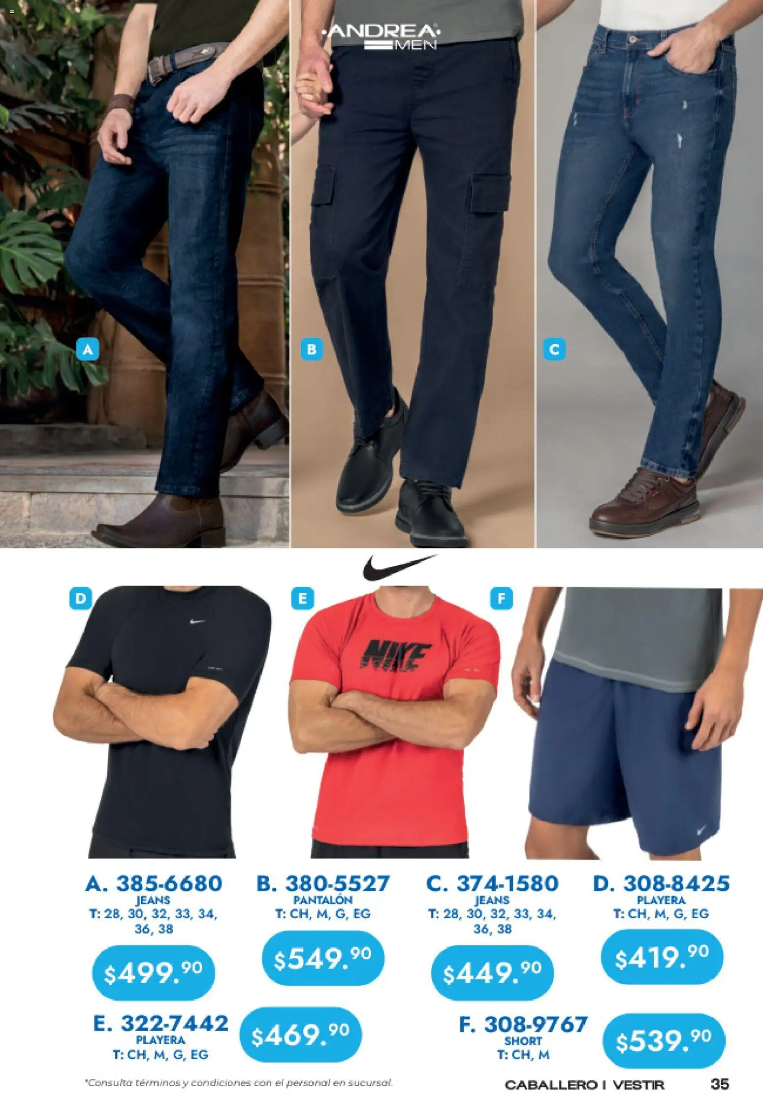 Nuevas ofertas de Andrea válidas en toda la República Mexicana desde el 15.03.2026. ¡Encuentra las mejores ofertas en Andrea catálogo Imperdibles de vacaciones! | Página: 35 | Productos: Playera, Short