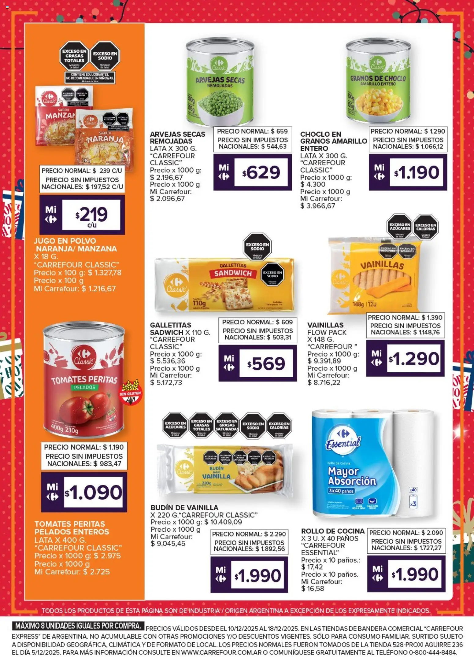 Carrefour ofertas │ válido desde el 10.12.2025 | Página: 4 | Productos: Galletitas, Budín, Manzana, Jugo