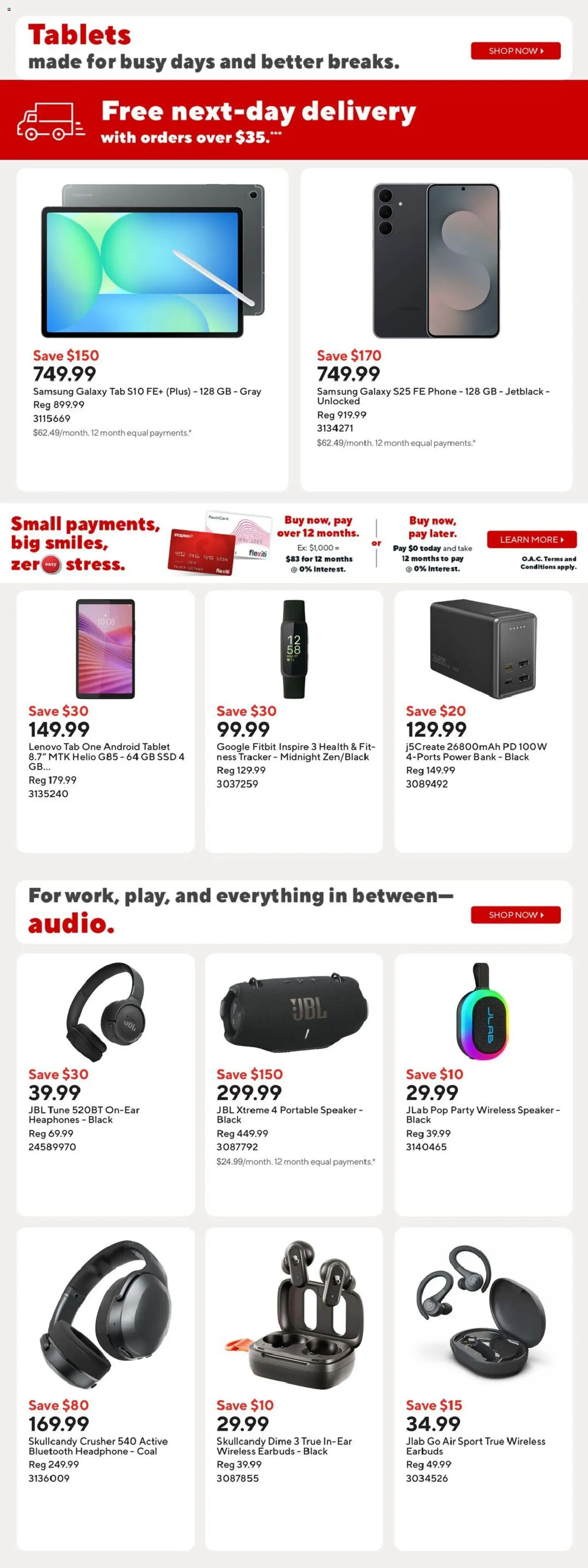 Staples flyer valid from 10.04.2026 | Page: 13 | Products: Phone, Tablet, Speaker