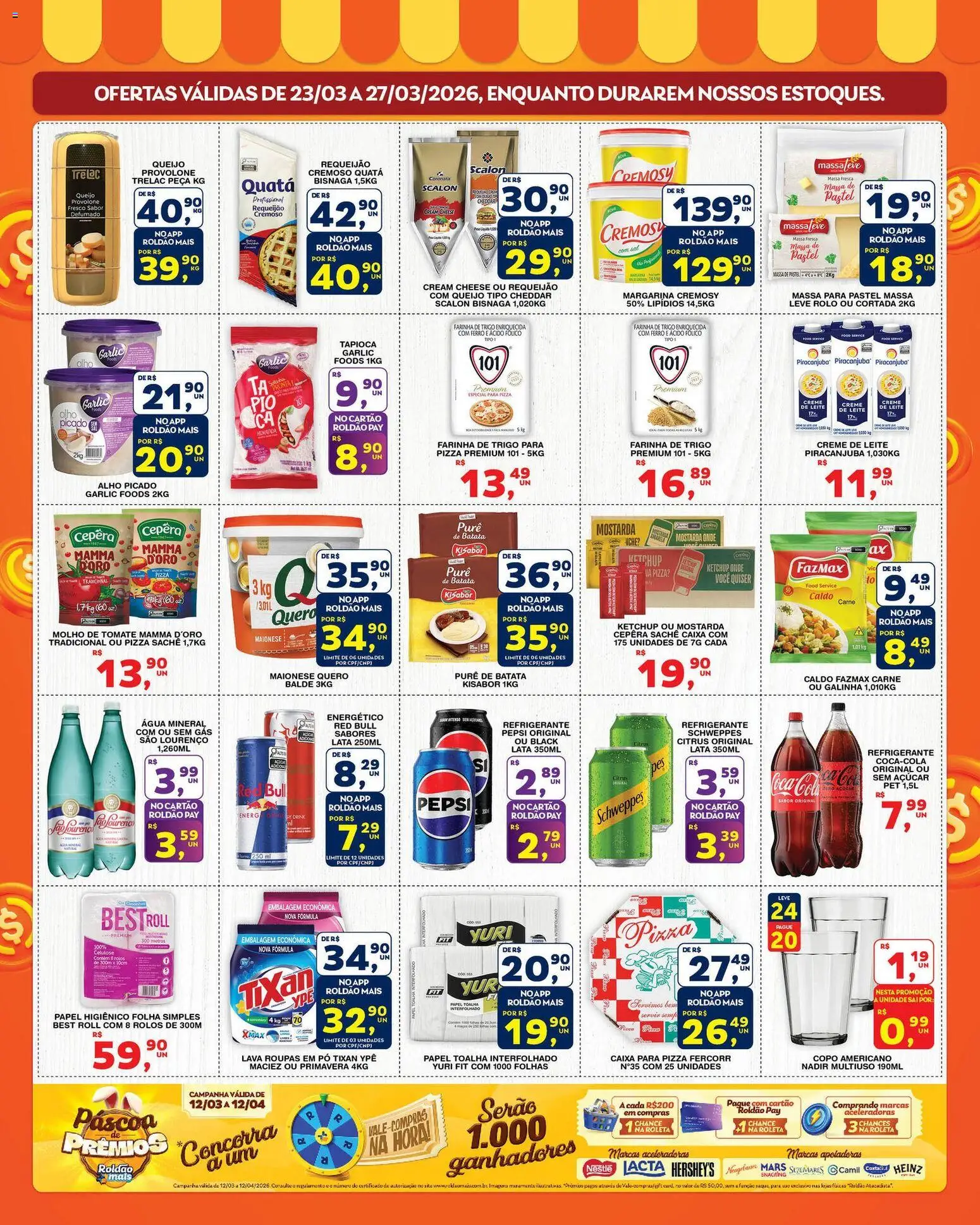 Roldão Folheto - válido de 23.03.2026 | Página: 2 | Produtos: Energético, Tapioca, Cheddar, Requeijão
