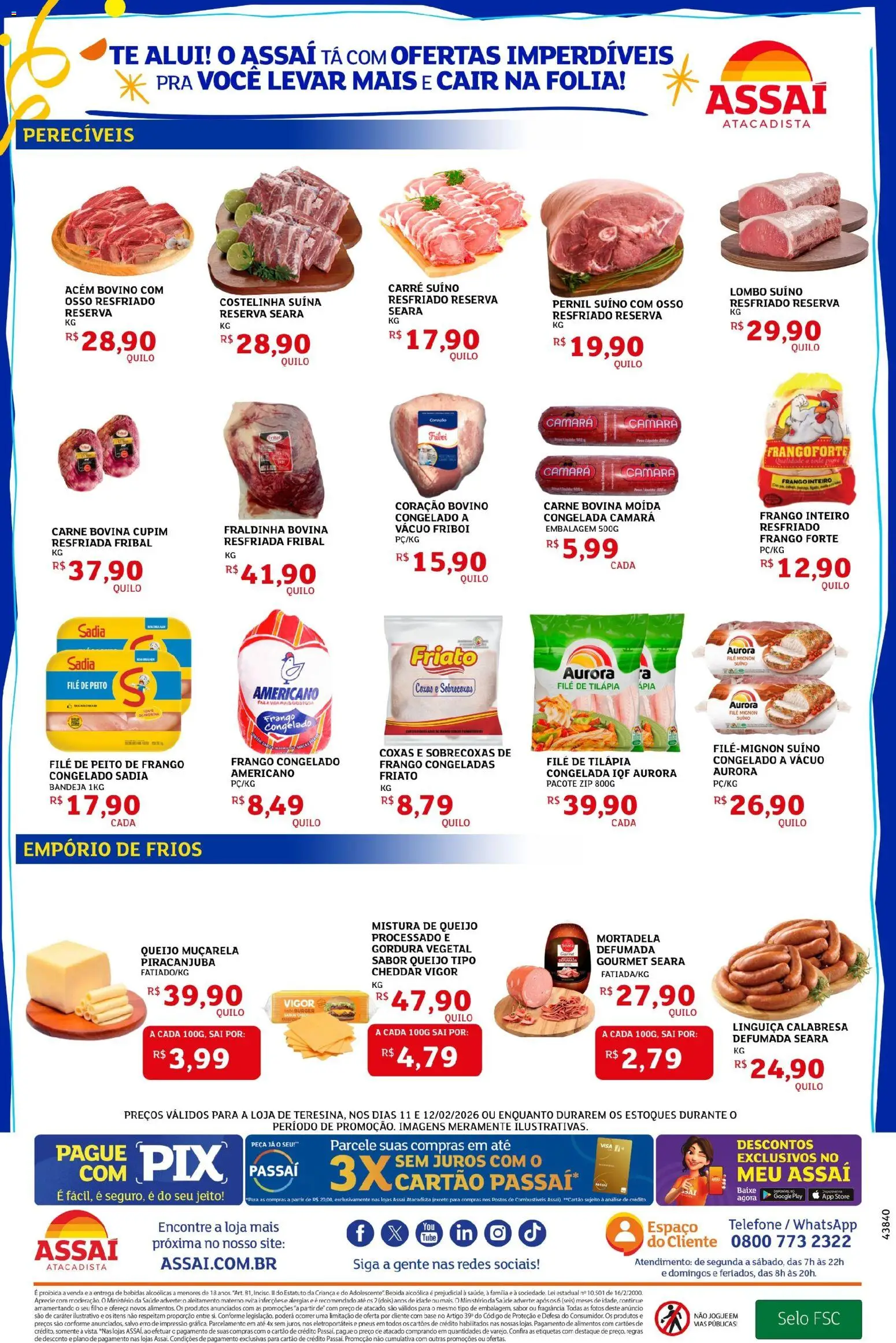Assaí Atacadista Folheto - válido de 11.02.2026 | Página: 2 | Produtos: Pernil, Queijo, Pneus, Frango