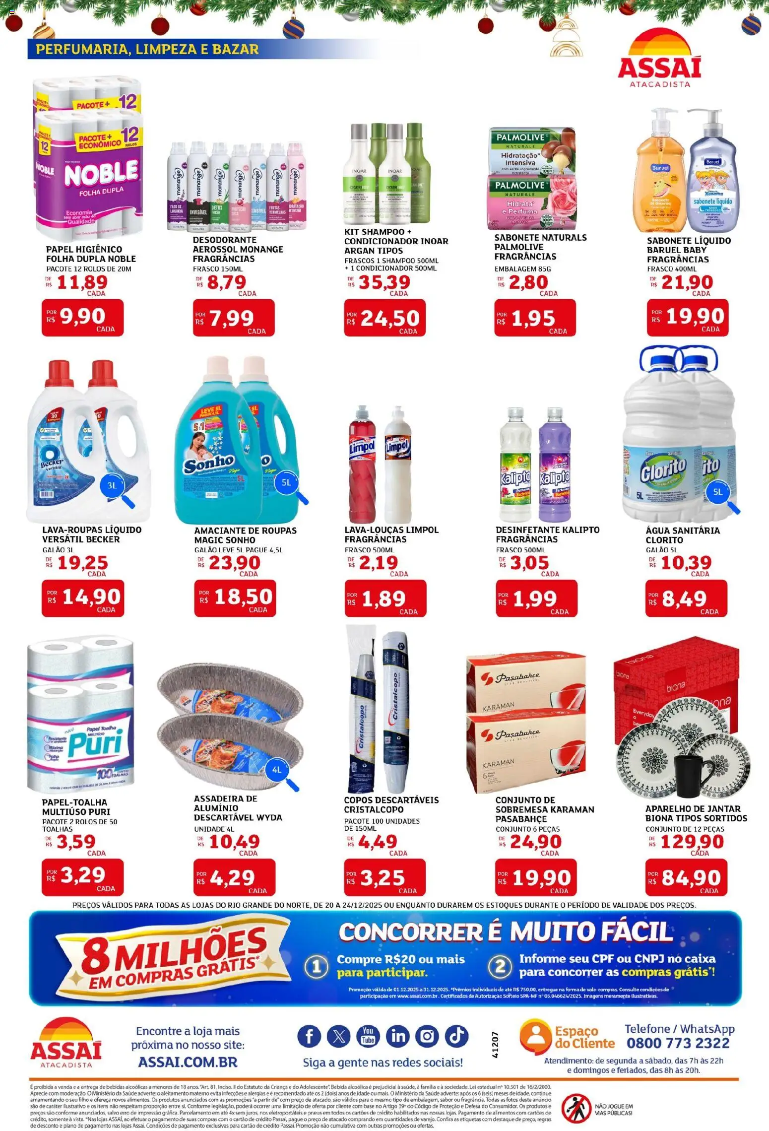Assaí Atacadista Folheto - válido de 20.12.2025 | Página: 4 | Produtos: Desodorante, Base, Sabonete, Água sanitária