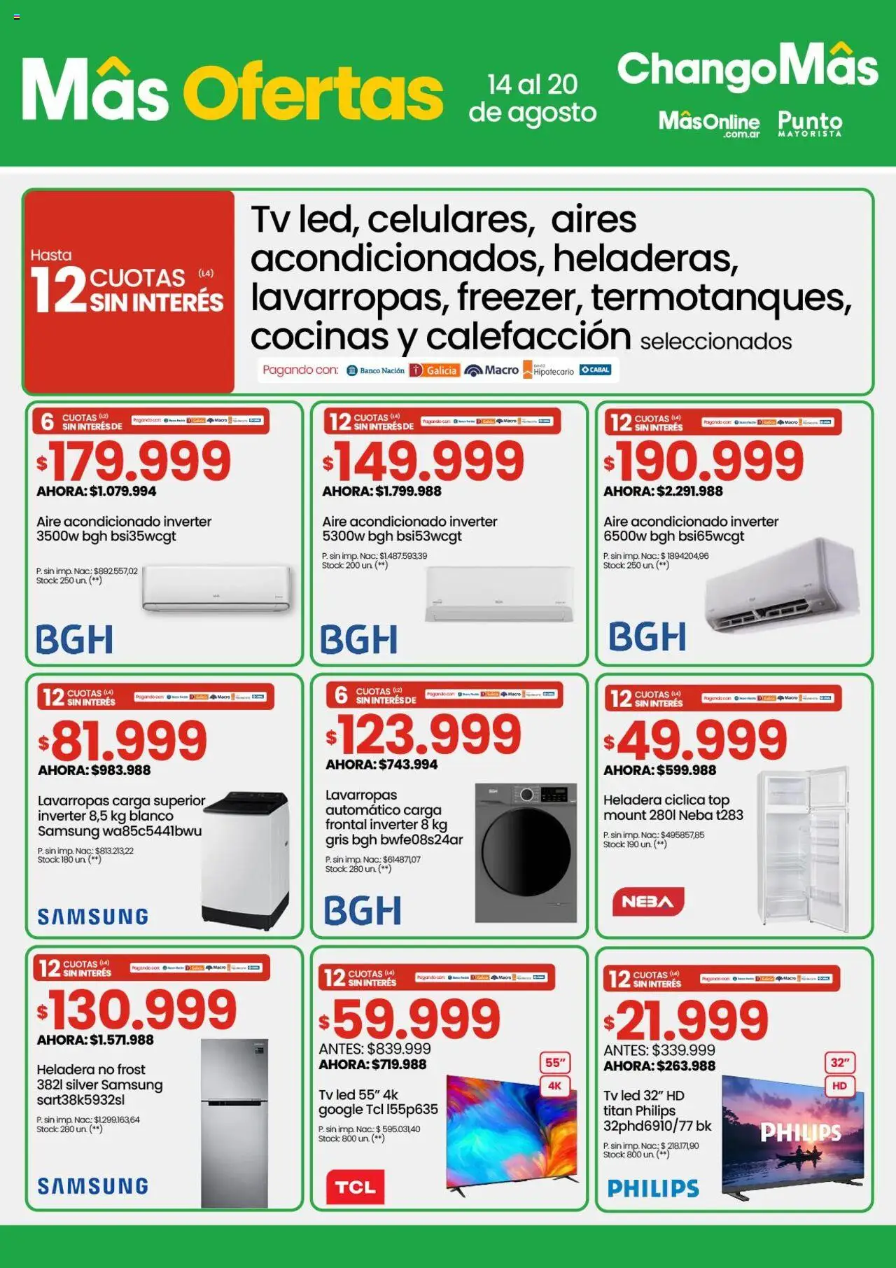 Punto Mayorista catálogo │ válido desde el 14.08.2025 | Página: 13 | Productos: Top, Aire acondicionado, Lavarropas, Heladera