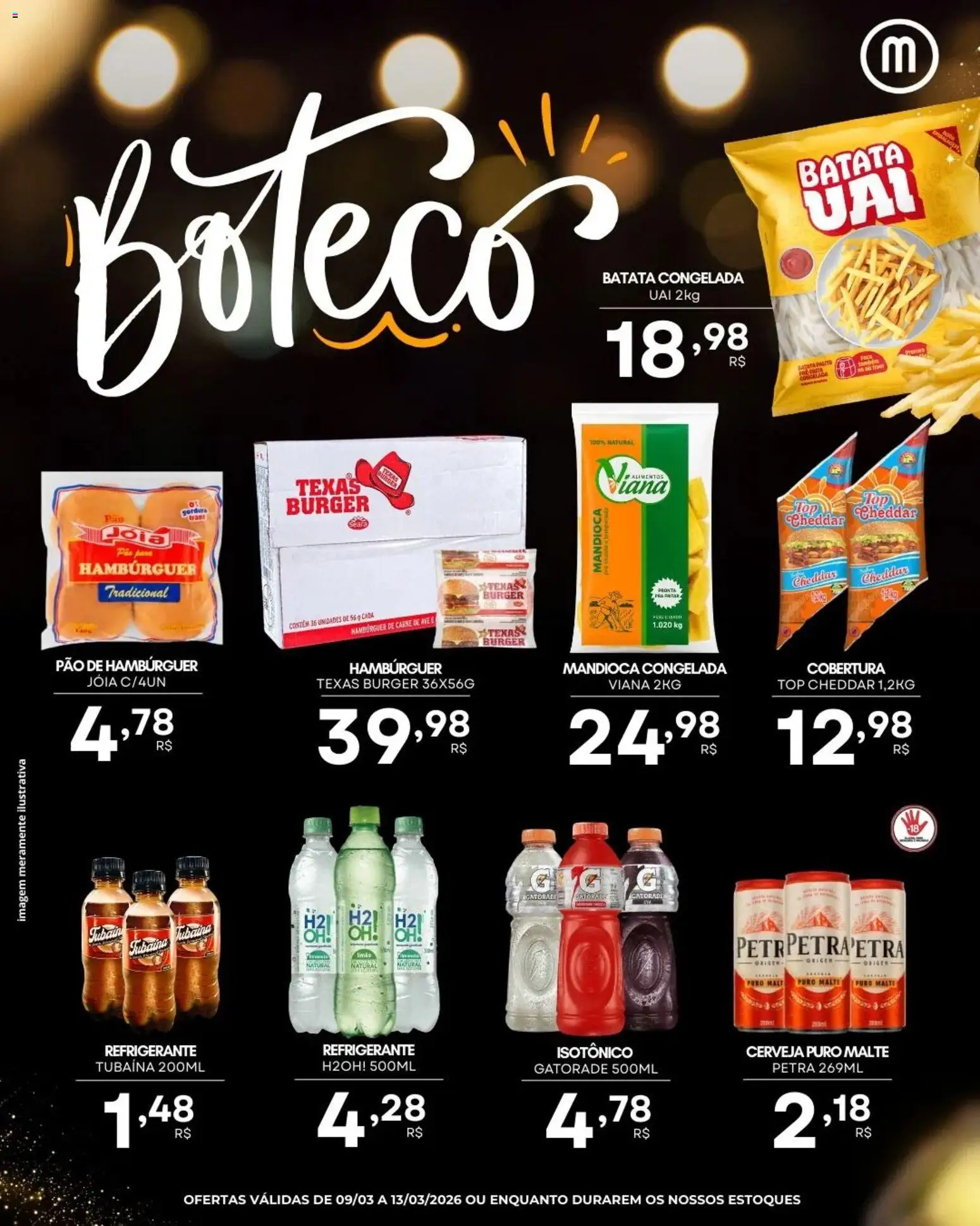 Mercadão Atacadista Folheto - válido de 09.03.2026 | Página: 4 | Produtos: Mandioca, Pão, Cerveja, Carne