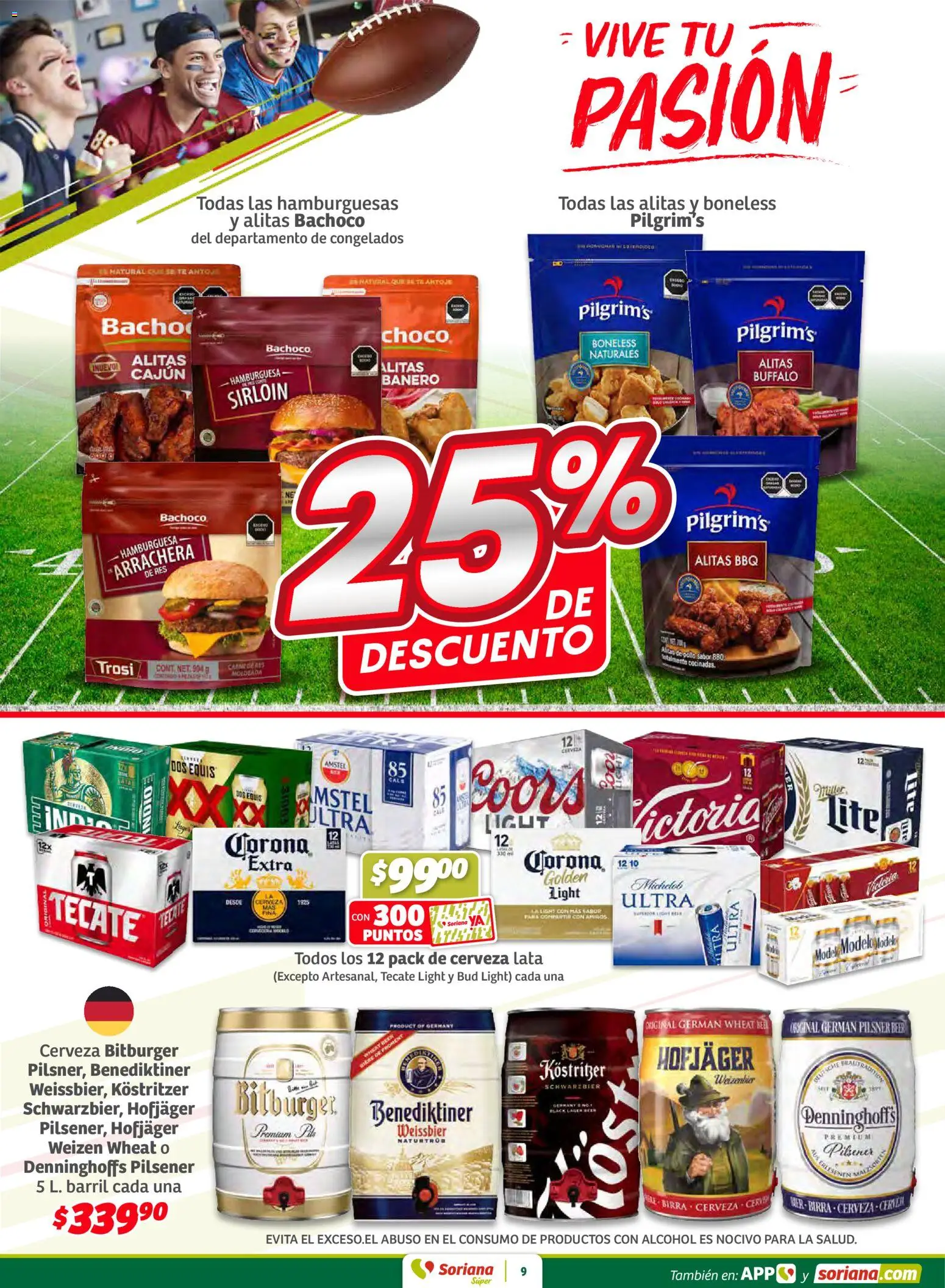 Nuevas ofertas de Soriana válidas en toda la República Mexicana desde el 30.01.2026. ¡Encuentra las mejores ofertas en Soriana - Preciazazaso Súper: Frontera Chia, Q. Roo! | Página: 9 | Productos: Pollo, Cerveza, Res, Té