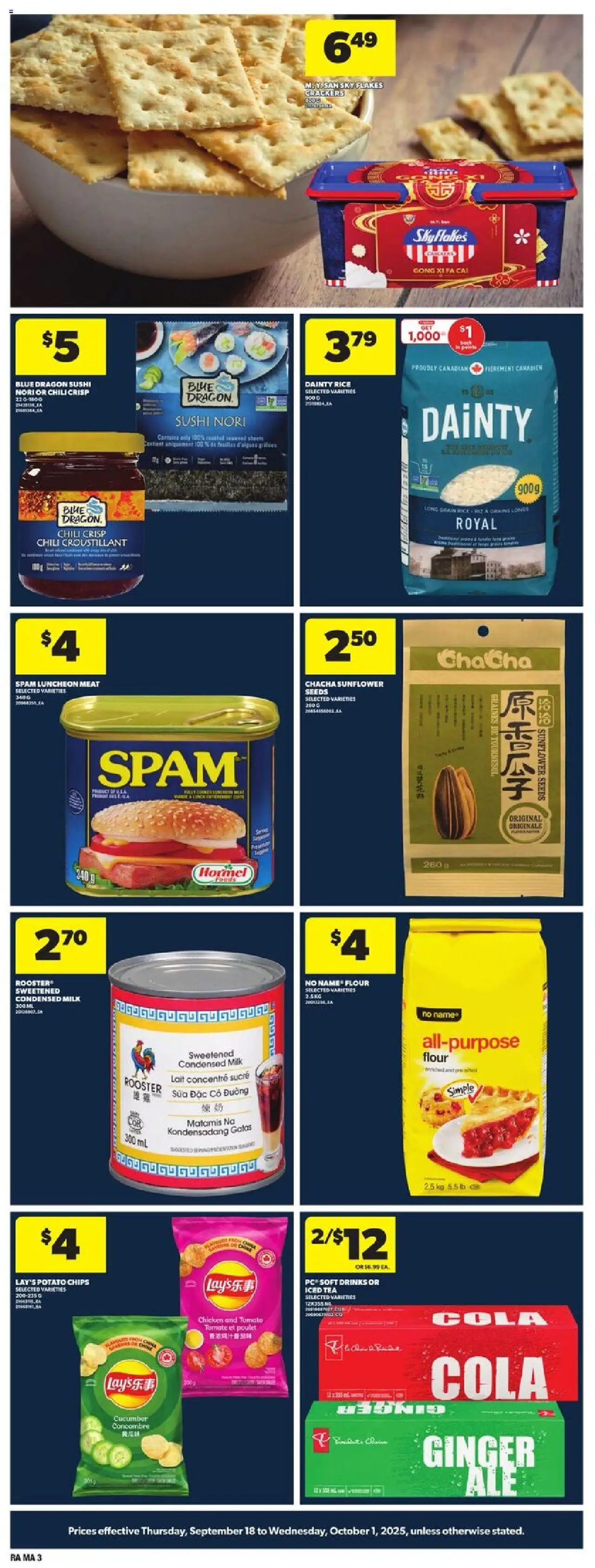Atlantic Superstore flyer valid from 18.09.2025 | Page: 3 | Products: Tea, PC, Milk, Chicken