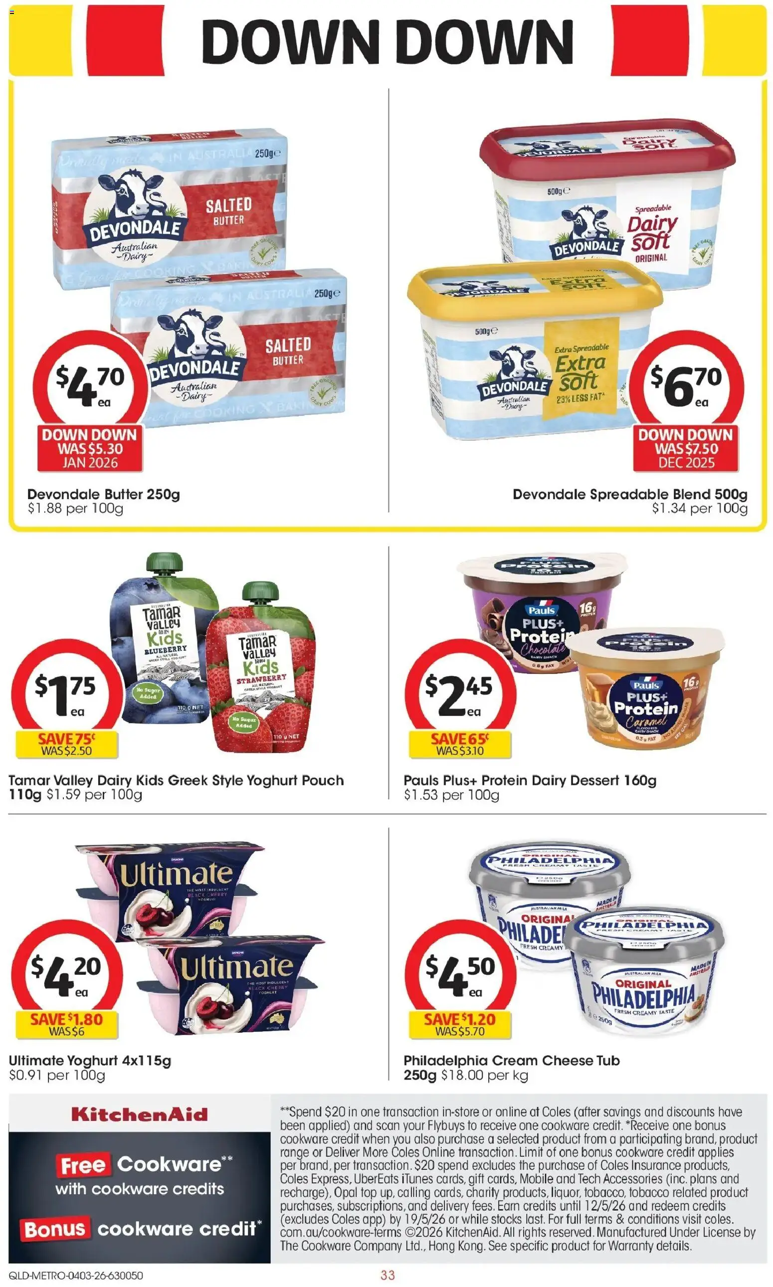 Coles catalogue - valid from 04.03.2026 | Page: 33 | Products: Milk, Butter, Opal, Sugar
