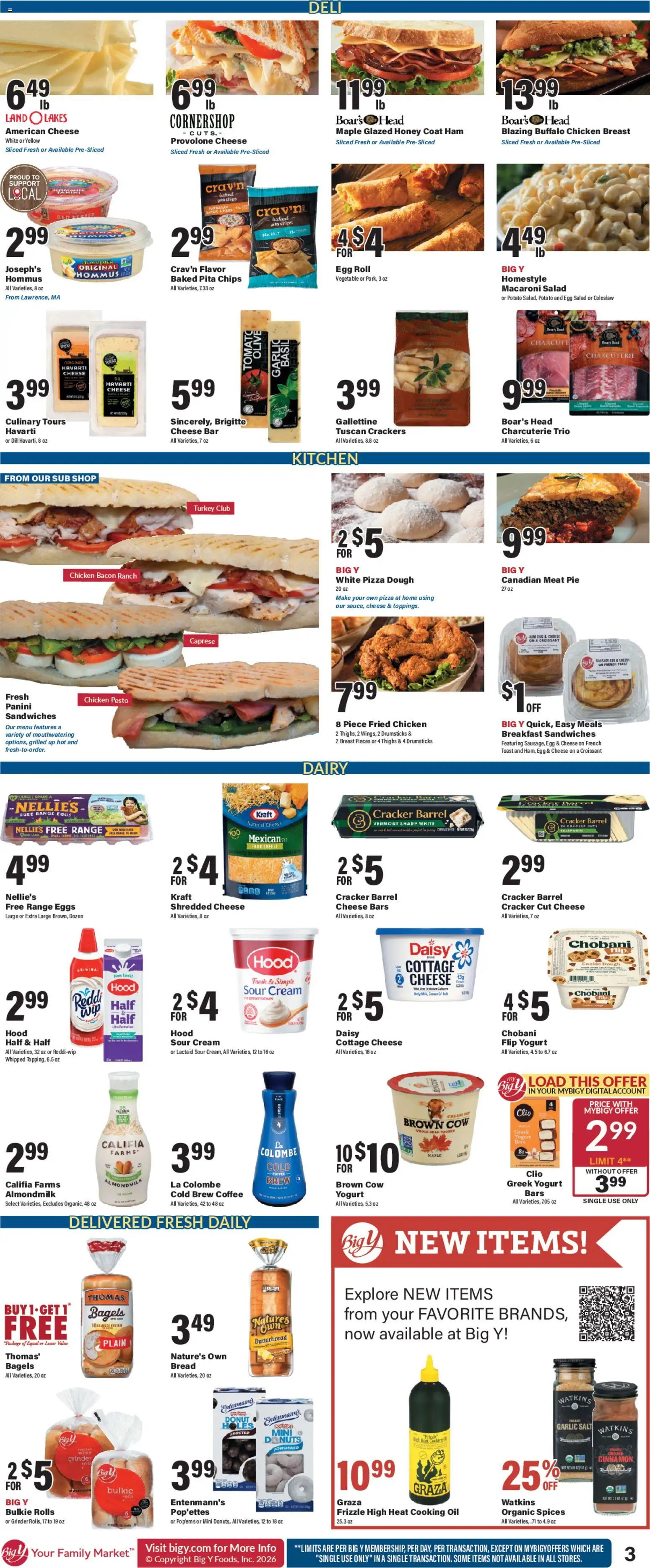 Big Y Weekly Ad - valid from 15.01.2026 | Page: 5 | Products: Cheese, Bread, Salt, Sausage
