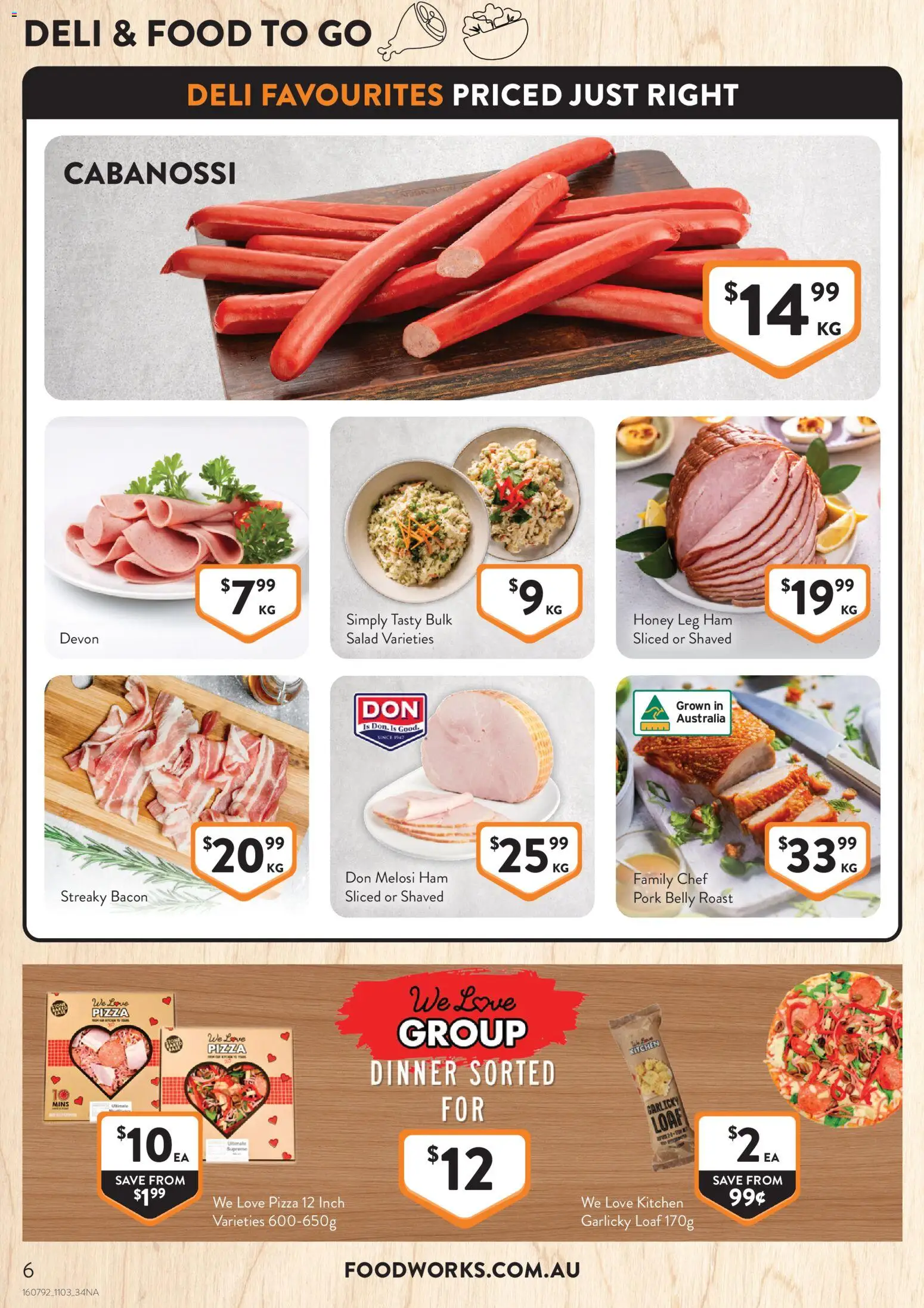 Foodworks catalogue - valid from 11.03.2026 | Page: 6 | Products: Ham, Pizza, Honey, Salad