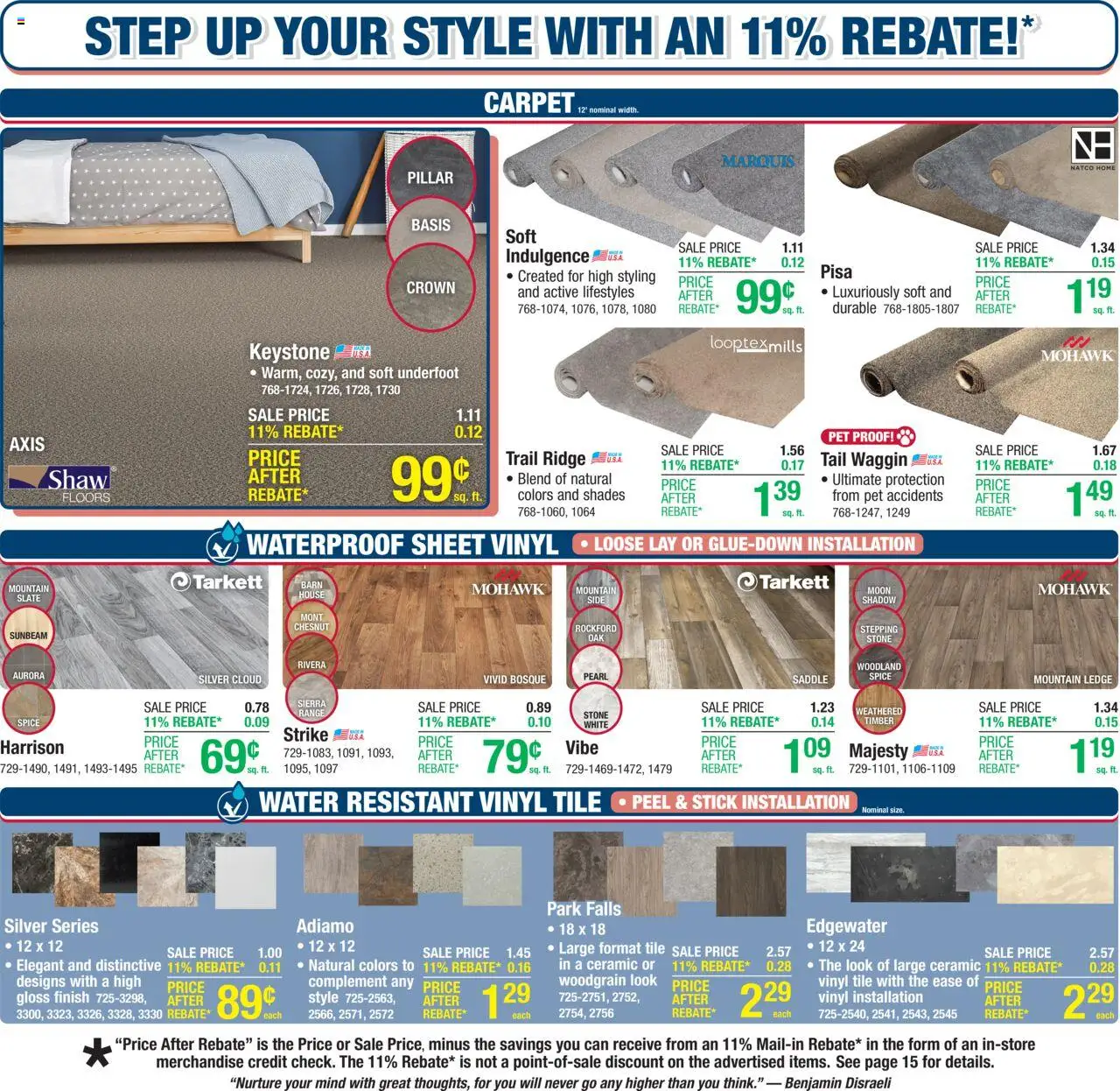 Menards Weekly Ad - valid from 25.06.2025 | Page: 19 | Products: Carpet, Ridge, Water, Sheet