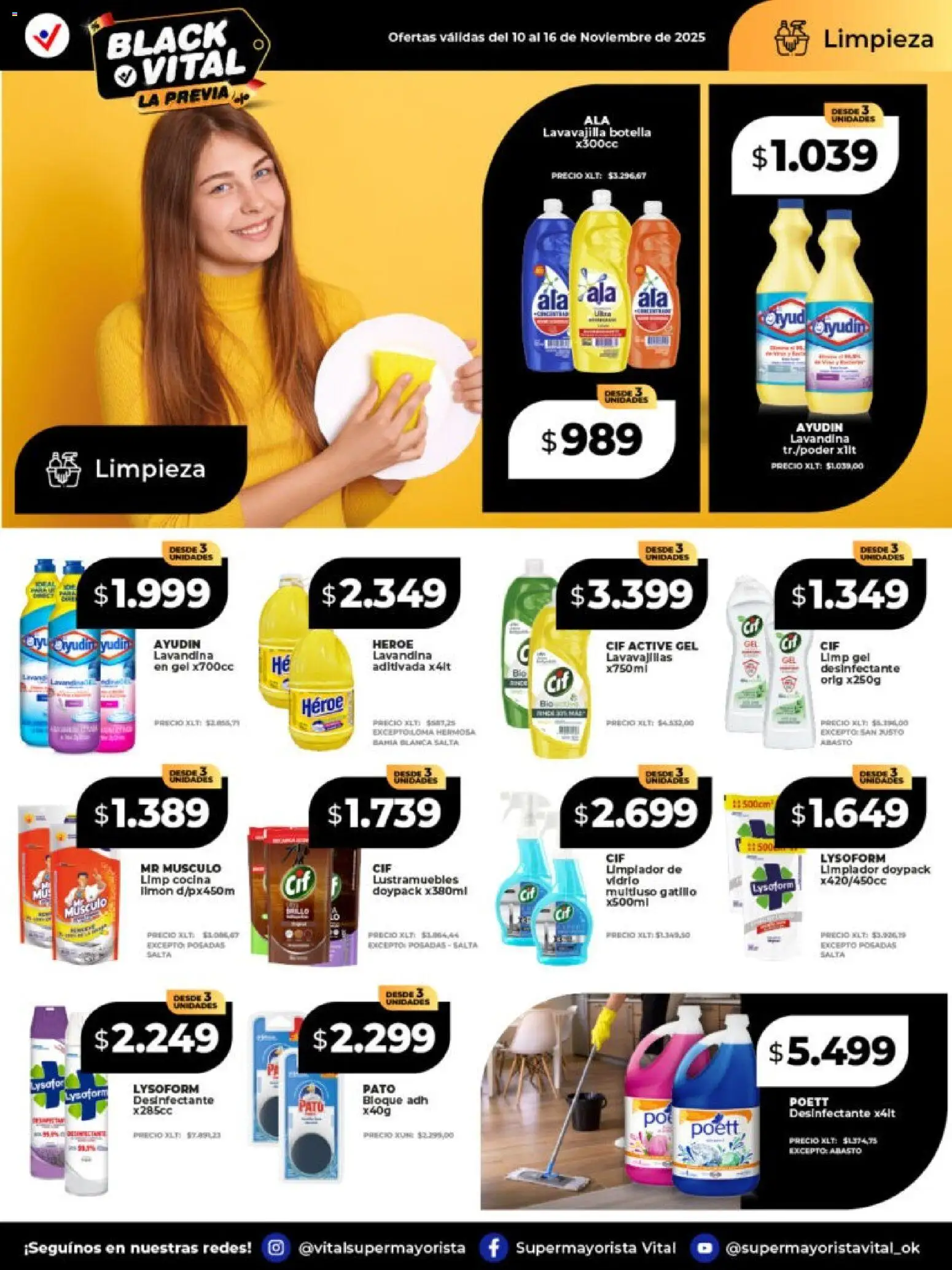 Vital - Ofertas - Salta │ válido desde el 10.11.2025 | Página: 7 | Productos: Desinfectante, Lavandina, Botella, Cocina