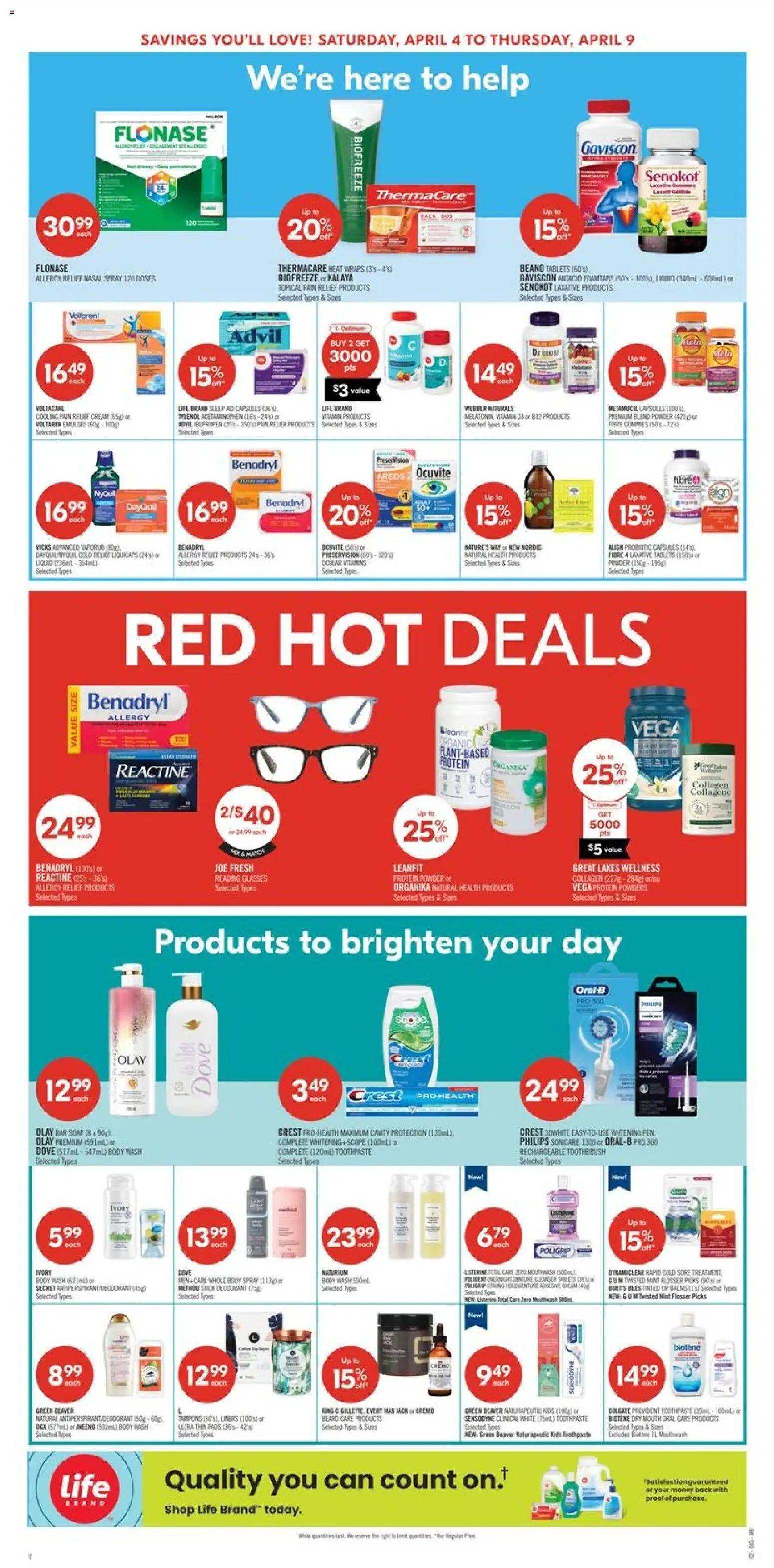 Shoppers flyer valid from 03.04.2026 | Page: 10 | Products: Cream, Powder, Deodorant, Toothpaste