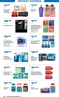 Preview of Sam's Club weekly ads valid from 03.12.2025 | Page: 22 | Products: Brush, Conditioner, Deodorant, Body Wash