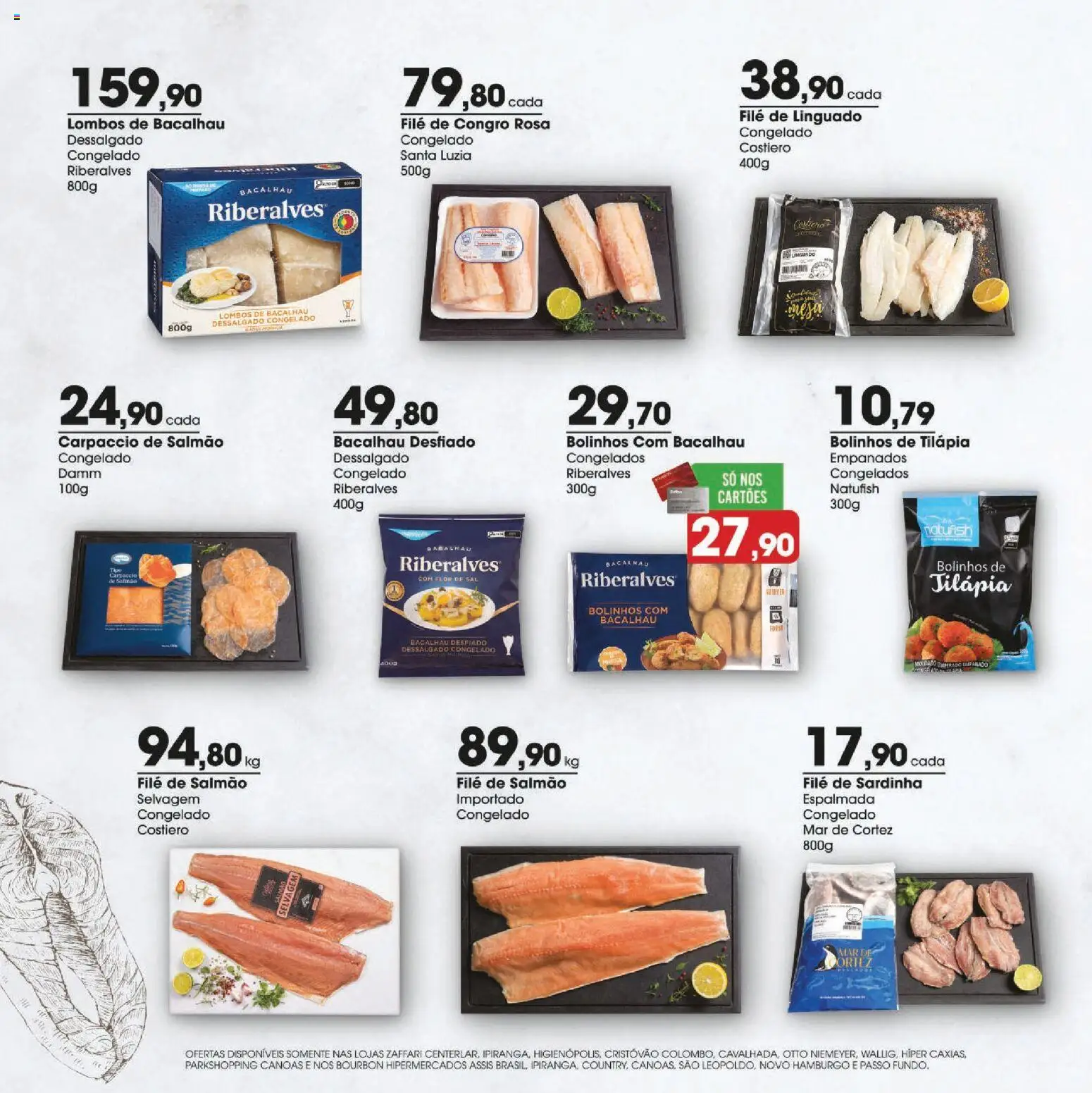 Zaffari Folheto - válido de 26.03.2026 | Página: 4 | Produtos: Salmão, Tilápia, Bourbon, Sal