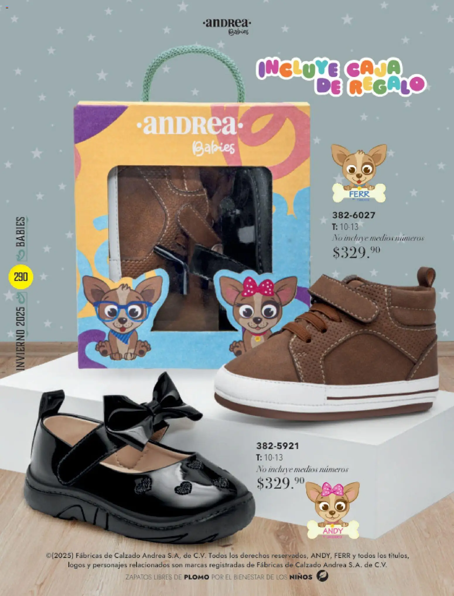 Nuevas ofertas de Andrea válidas en toda la República Mexicana desde el 26.11.2025. ¡Encuentra las mejores ofertas en Andrea catálogo Invierno! | Página: 290 | Productos: Zapatos, Caja