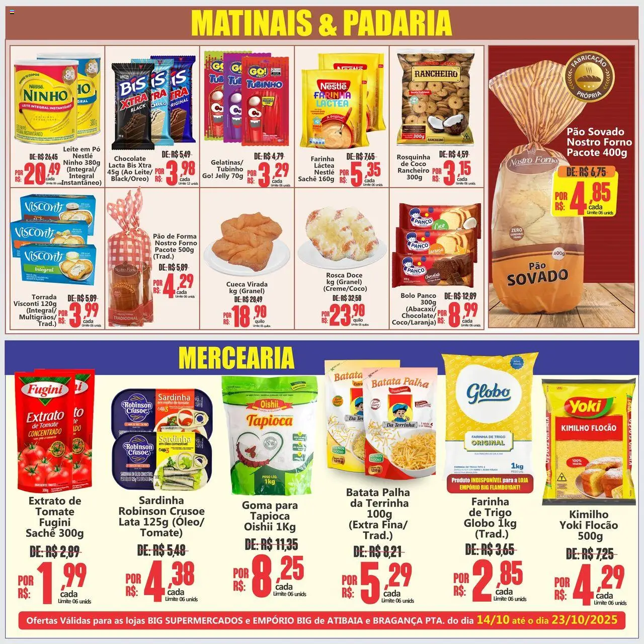 Big Supermercados Folheto - válido de 14.10.2025 | Página: 5 | Produtos: Forno, Leite integral, Leite, Batata