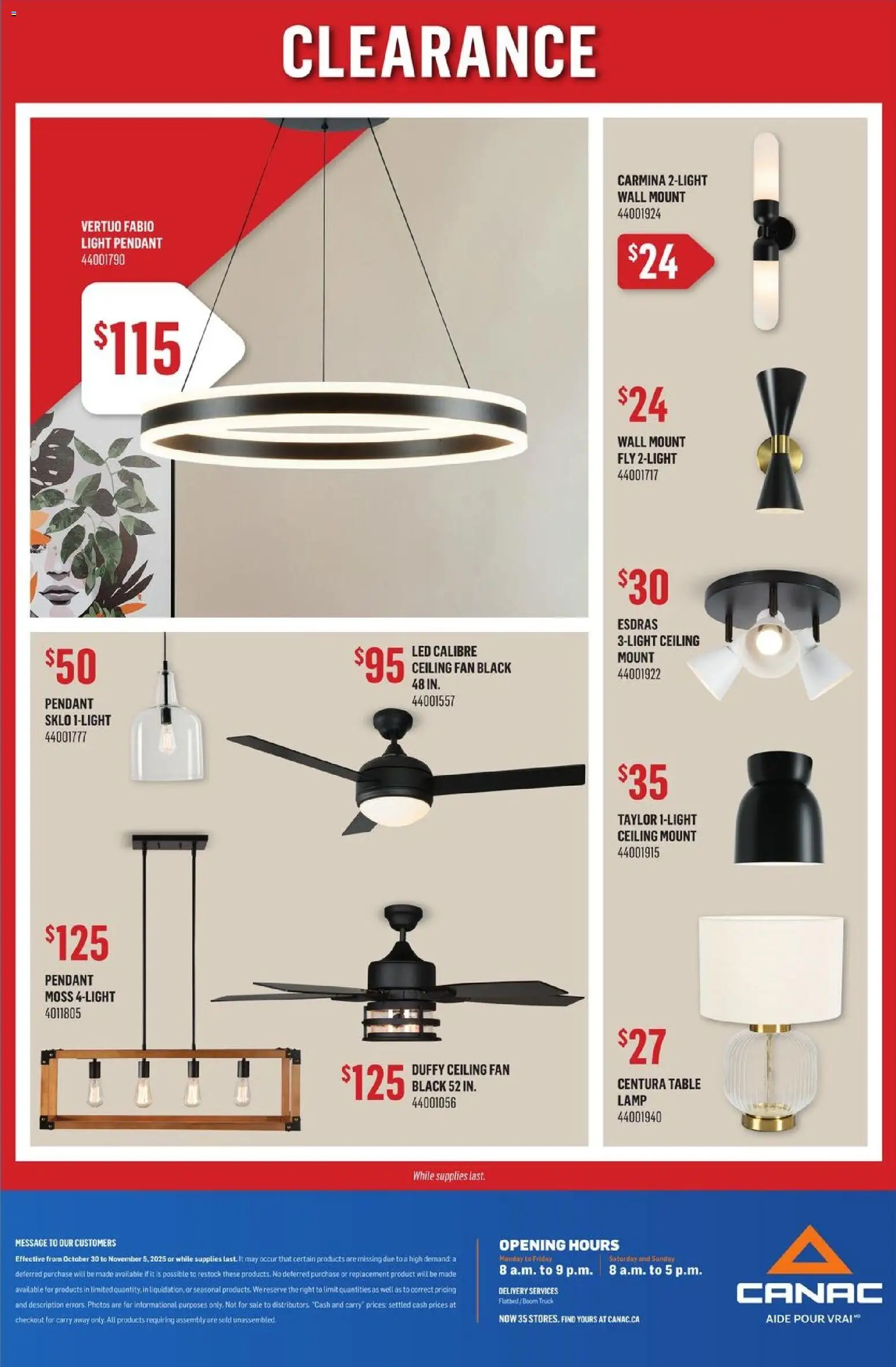 Canac flyer valid from 30.10.2025 | Page: 14 | Products: Fan, Table, Lamp