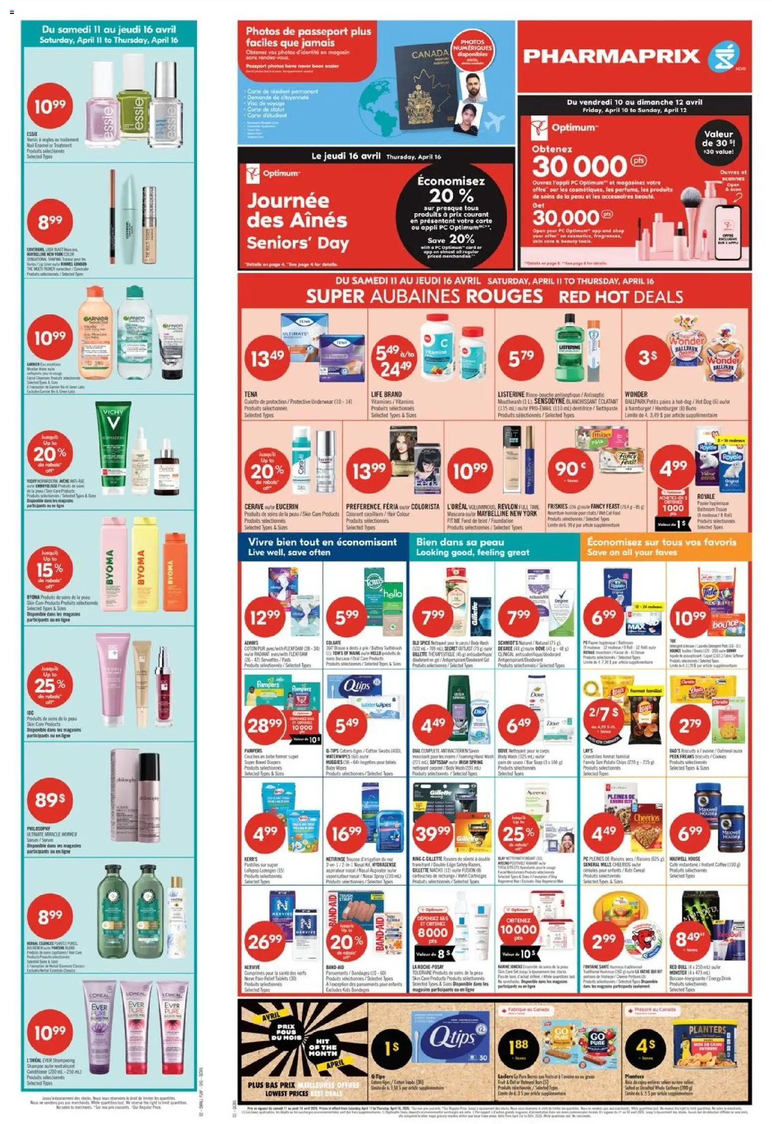 Pharmaprix flyer valid from 10.04.2026 | Page: 4 | Products: Chips, PC, Soap, Cheese