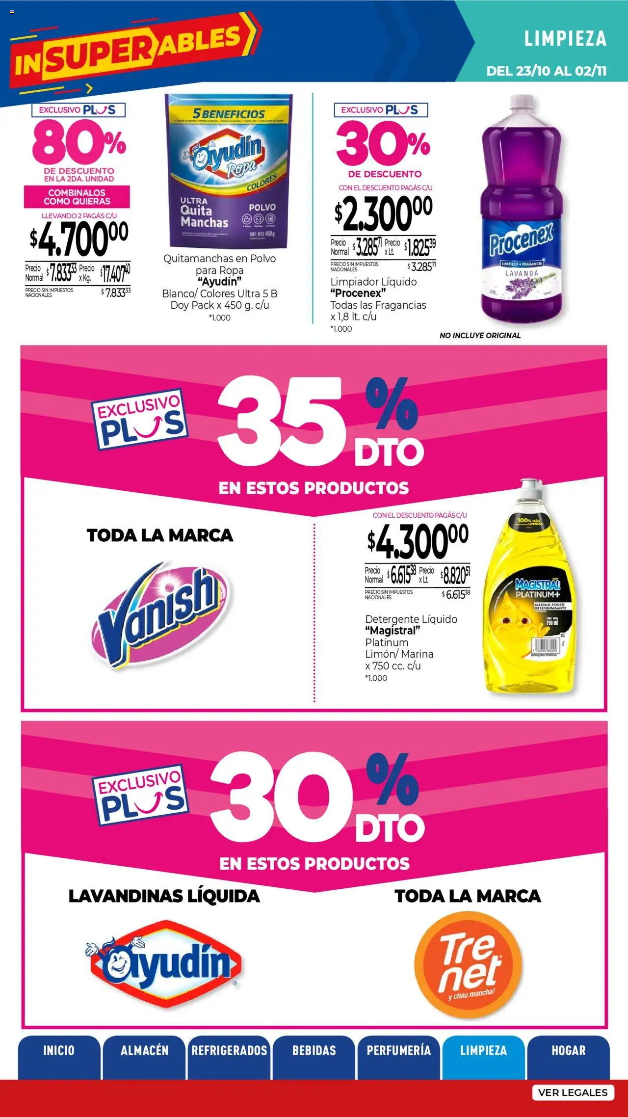 La Anonima catálogo │ válido desde el 23.10.2025 | Página: 33 | Productos: Quitamanchas, Detergente, Ropa, Limpiador
