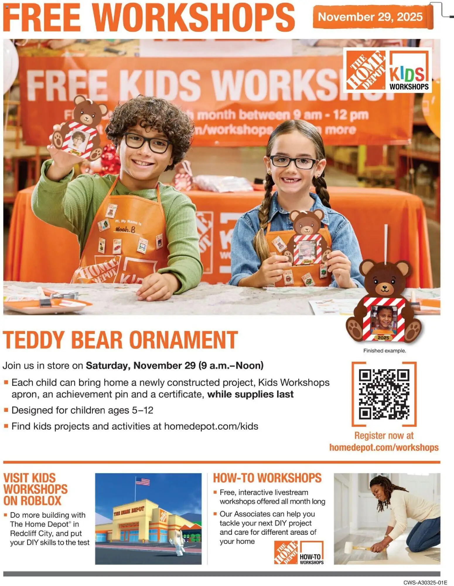 Home Depot Kids Workshops   - valid from 22.11.2025 | Page: 1 | Products: Pin