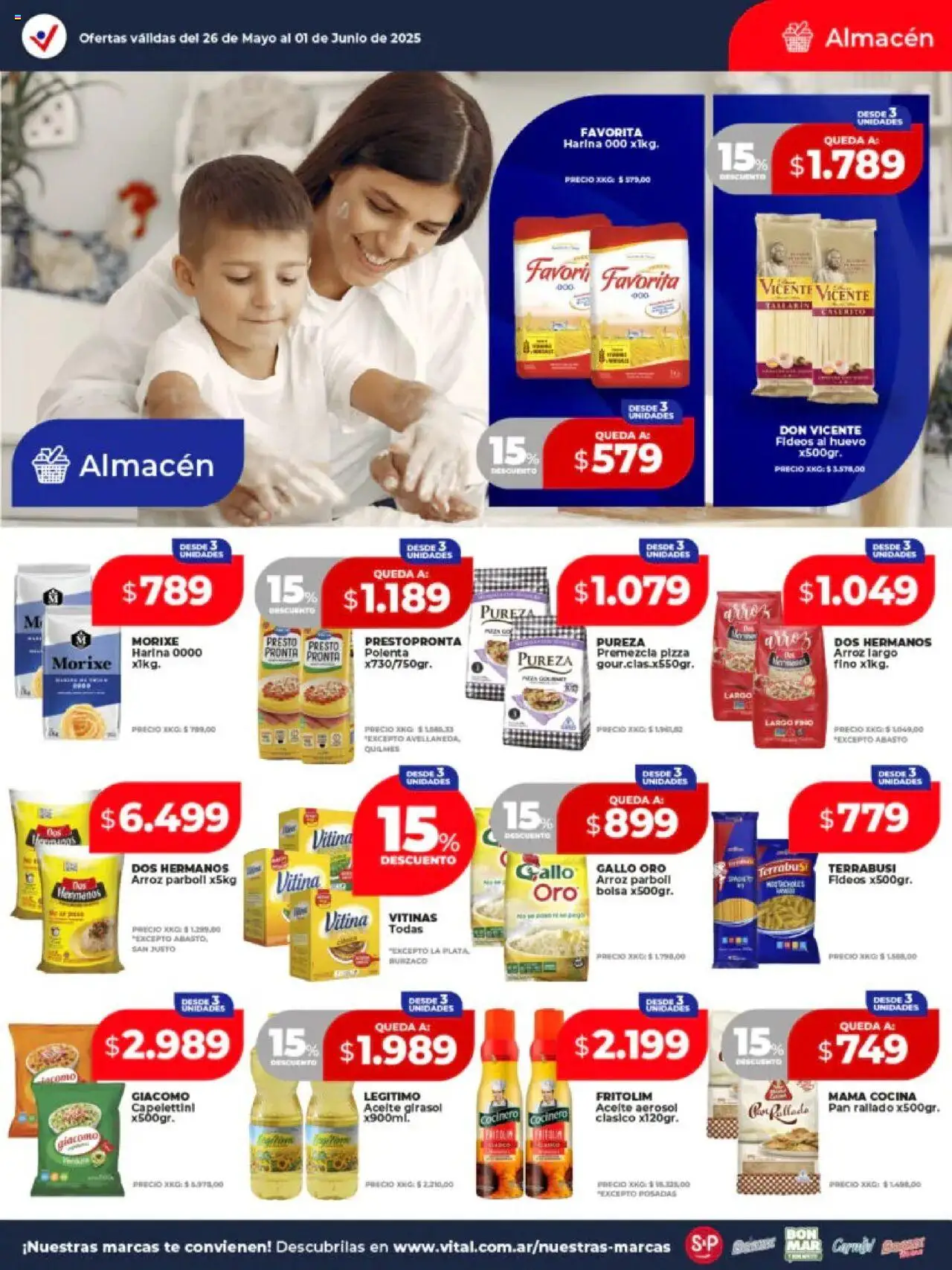 Vital ofertas │ válido desde el 26.05.2025 | Página: 21 | Productos: Harina, Aceite, Arroz, Fideos