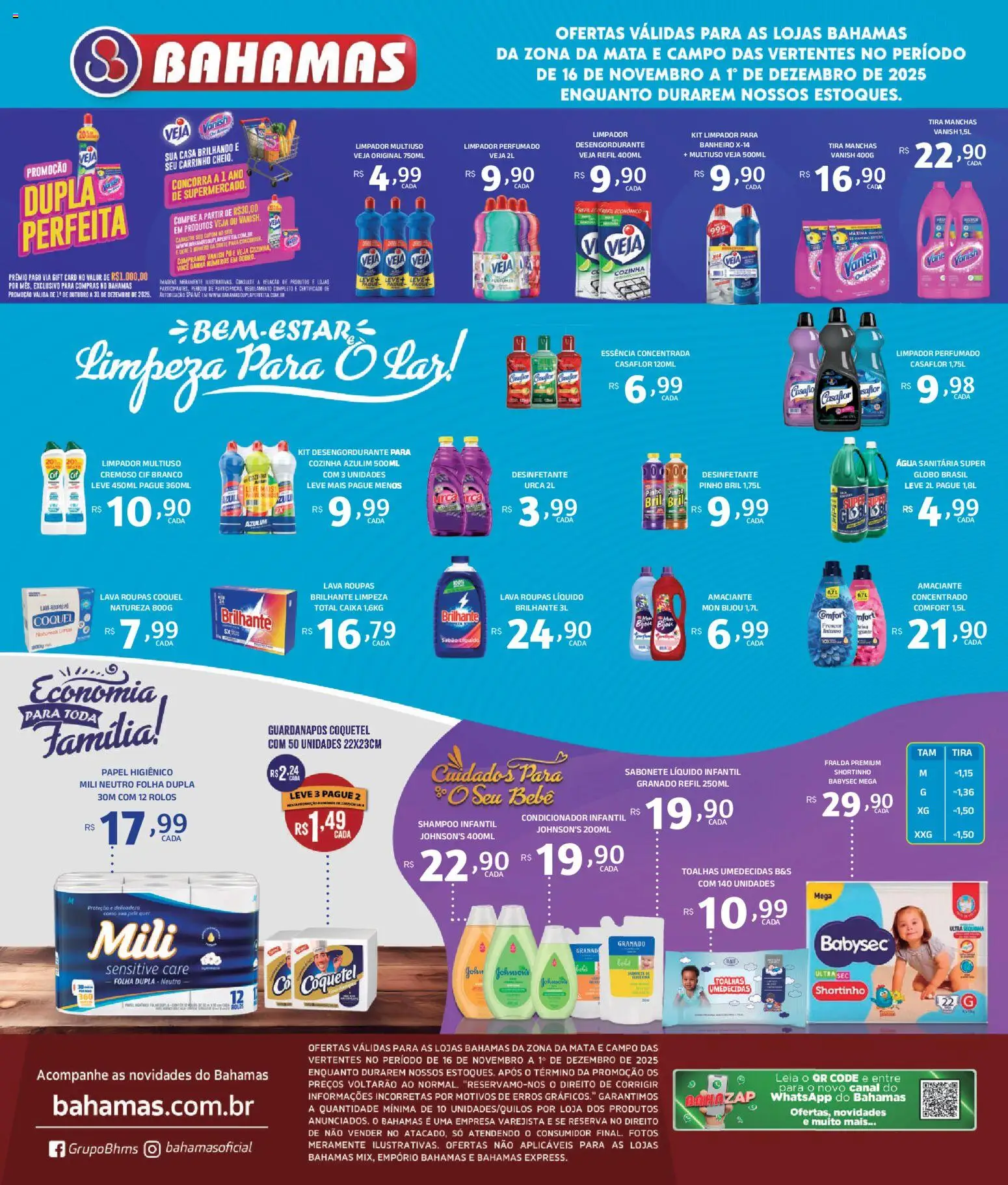 Bahamas Supermercados Folheto - válido de 16.11.2025 | Página: 1 | Produtos: Caixa, Carrinho, Sabonete, Sabonete líquido