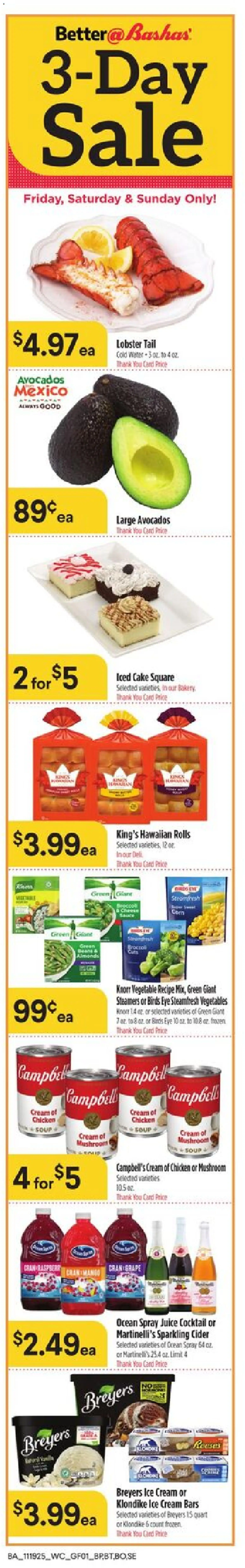 Basha's Weekly Ad - valid from 19.11.2025 | Page: 7 | Products: Cream, Ice cream, Vegetables, Sauce