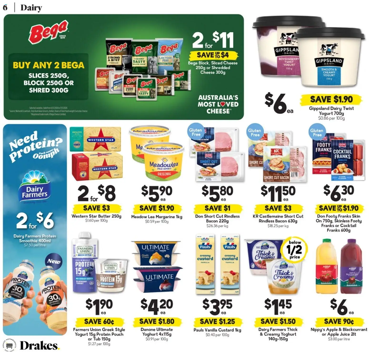 Drakes catalogue - valid from 25.02.2026 | Page: 6 | Products: Dairy, Butter, Cheese, Yoghurt