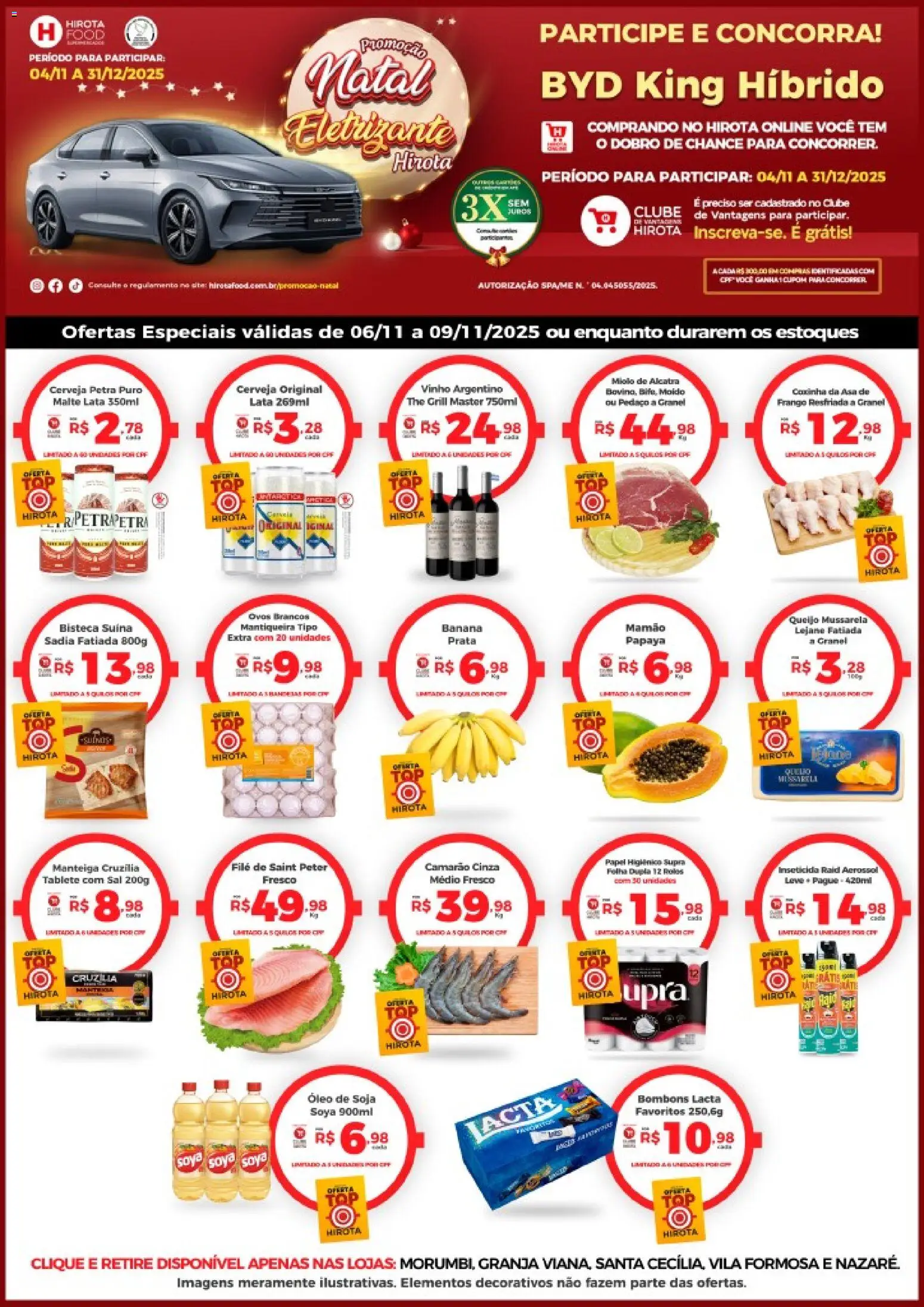 Hirota Food Folheto - válido de 06.11.2025 | Página: 1 | Produtos: Ovos, Óleo, Vinho, Inseticida