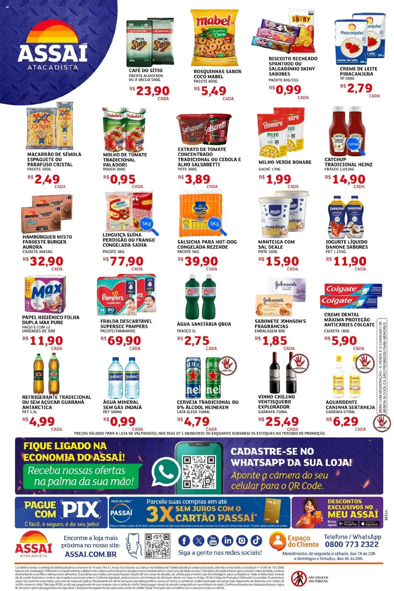Assaí Atacadista Folheto - válido de 07.08.2025 | Página: 2 | Produtos: Alho, Manteiga, Bebida, Água sanitária