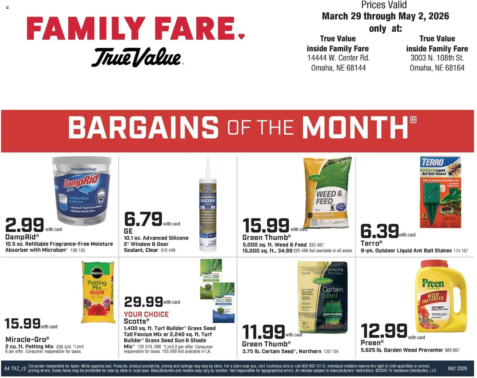 Family Fare True Value Ad - valid from 29.03.2026 | Page: 4 | Products: Tv, Bait
