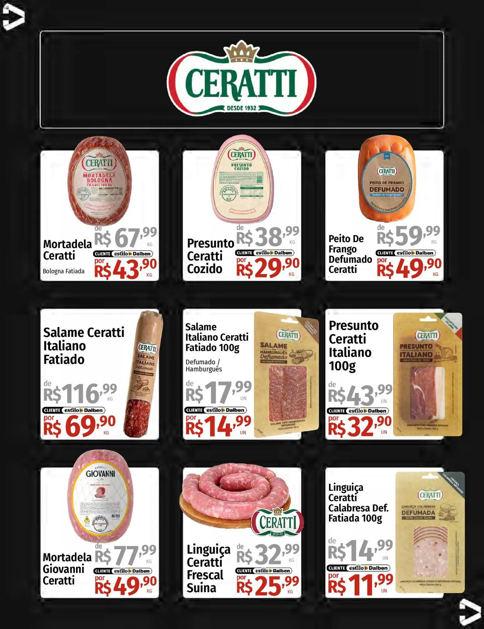 Supermercado Dalben Folheto - válido de 13.11.2025 | Página: 26 | Produtos: Linguiça, Salame, Presunto, Frango
