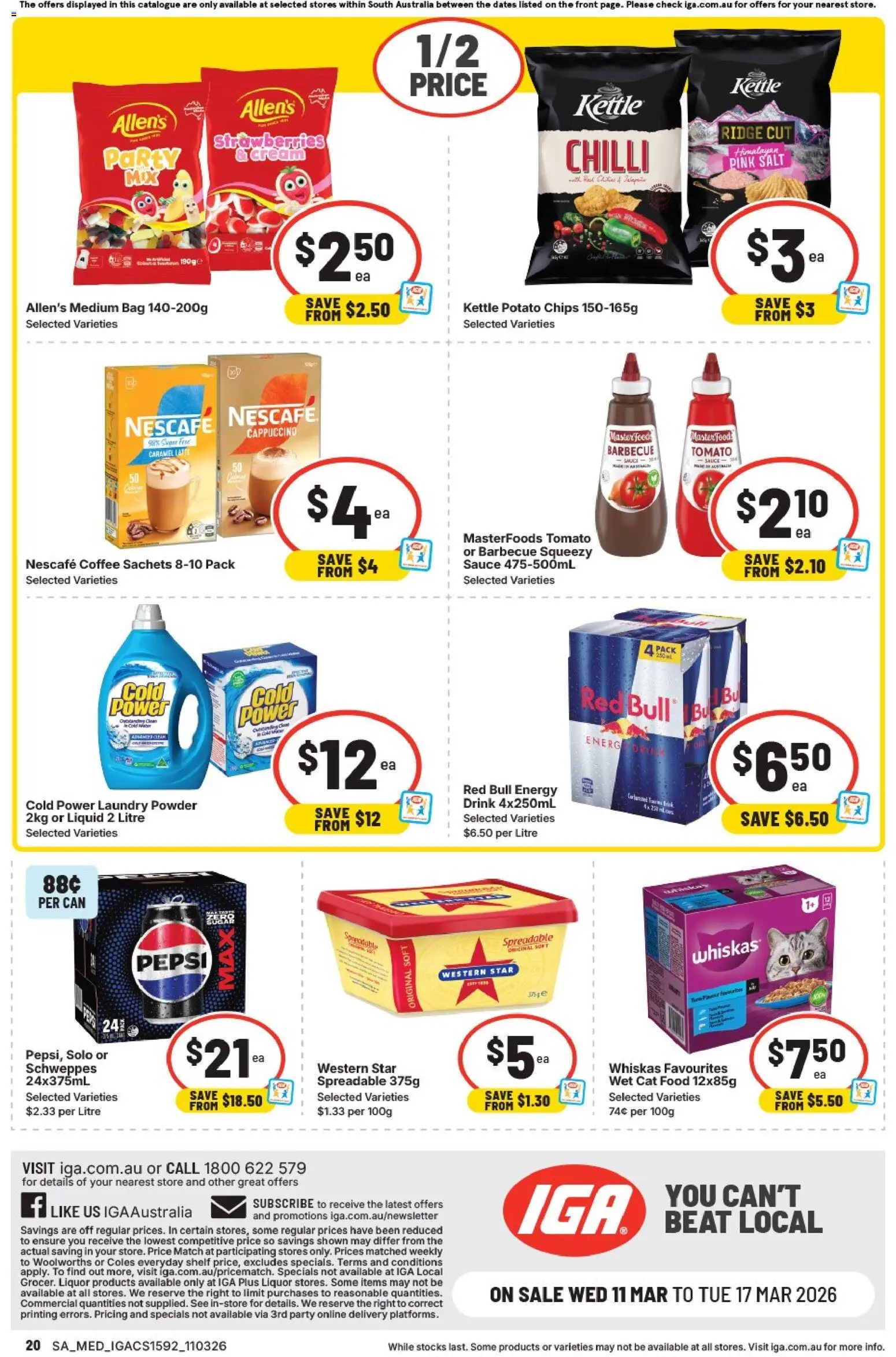 IGA catalogue - valid from 11.03.2026 | Page: 16 | Products: Strawberries, Chips, Water, Sauce
