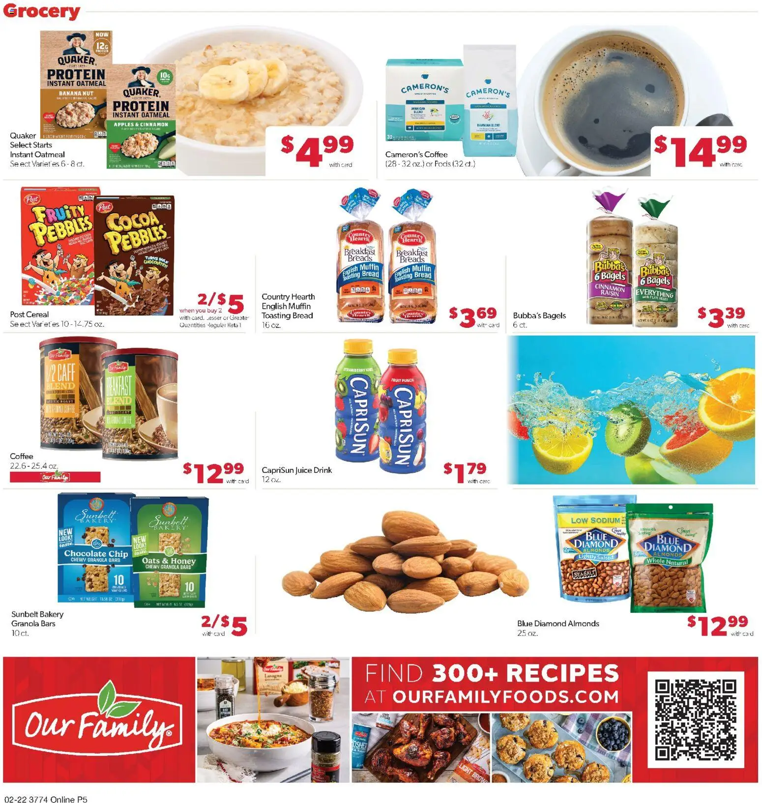 Family Fare Weekly Ad - IA - valid from 22.02.2026 | Page: 10 | Products: Bread, Juice, Apples, Chocolate Chip