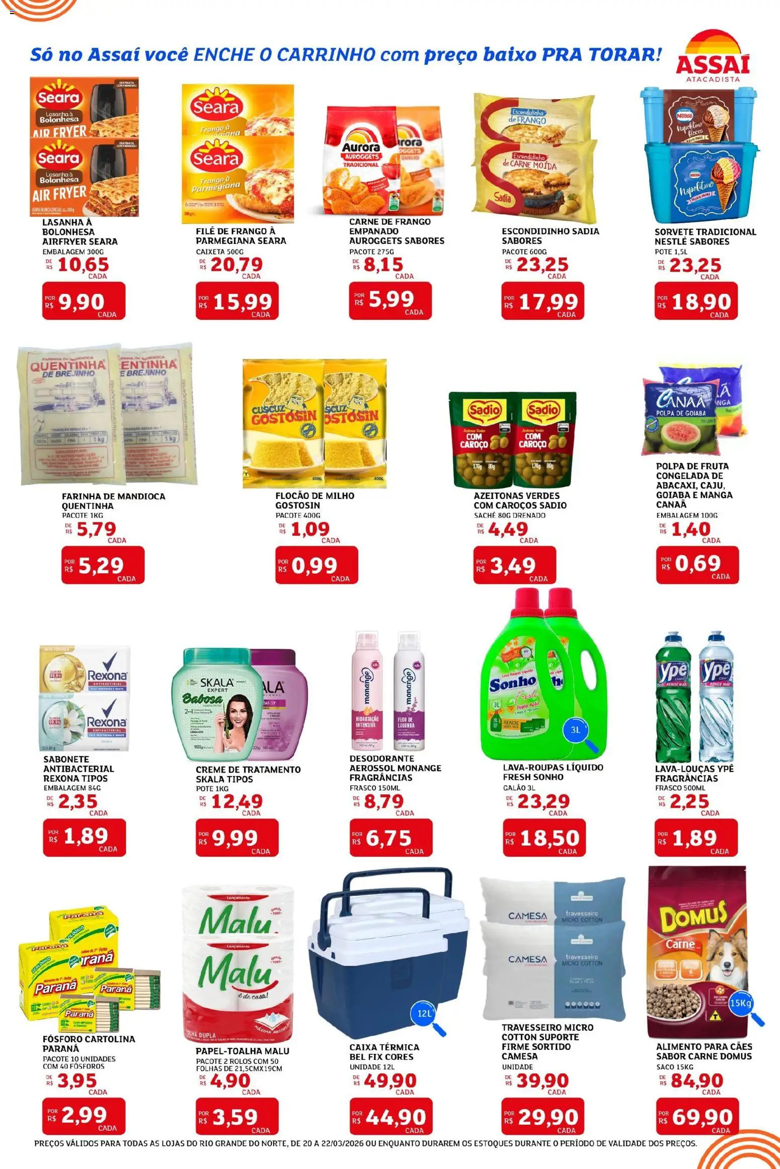Assaí Atacadista Folheto - válido de 20.03.2026 | Página: 2 | Produtos: Açafrão, Caixa térmica, Farinha de mandioca, Baixo