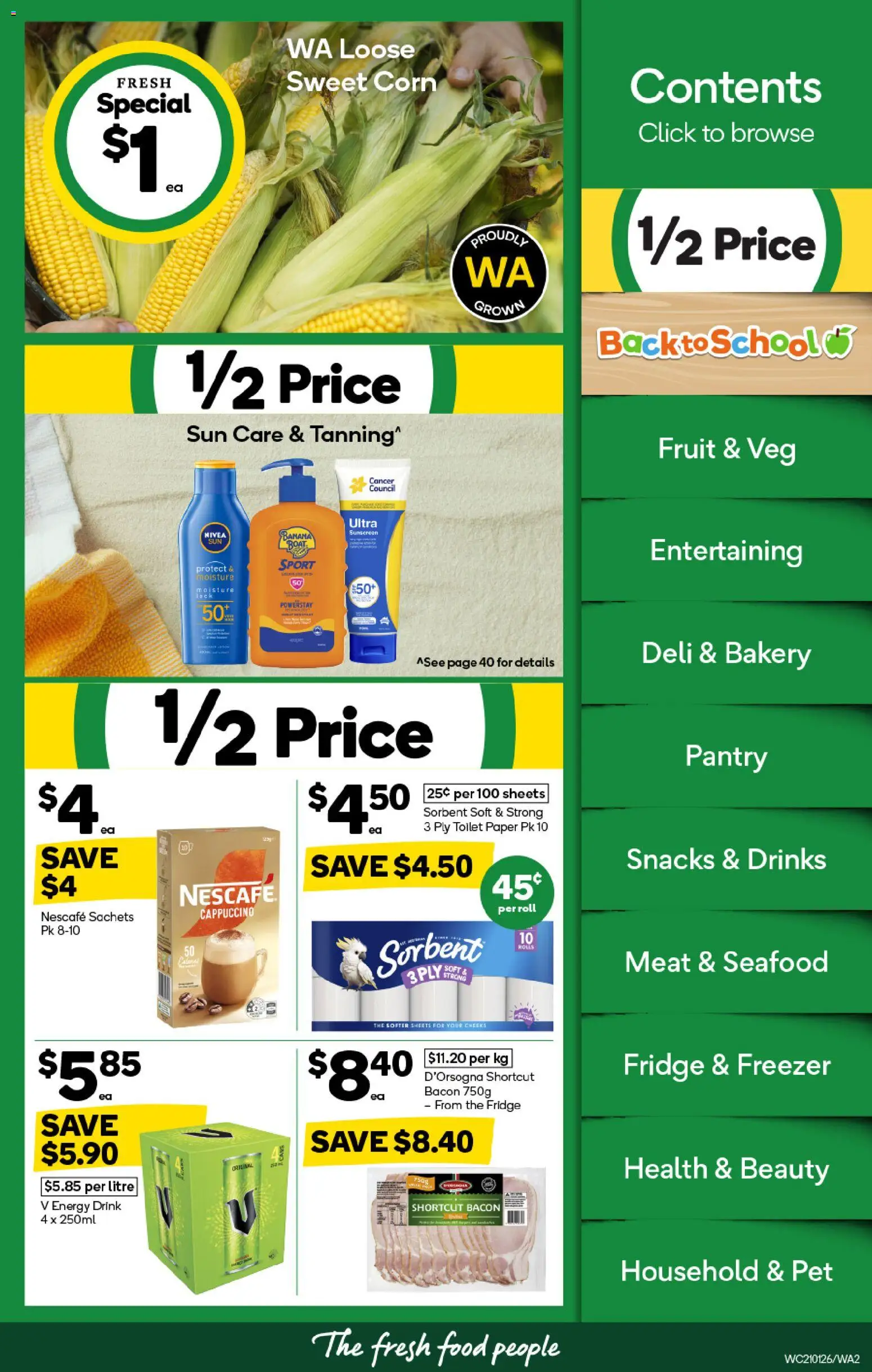 Woolworths catalogue - valid from 21.01.2026 | Page: 2 | Products: Sunscreen, Meat, Fridge, Bakery