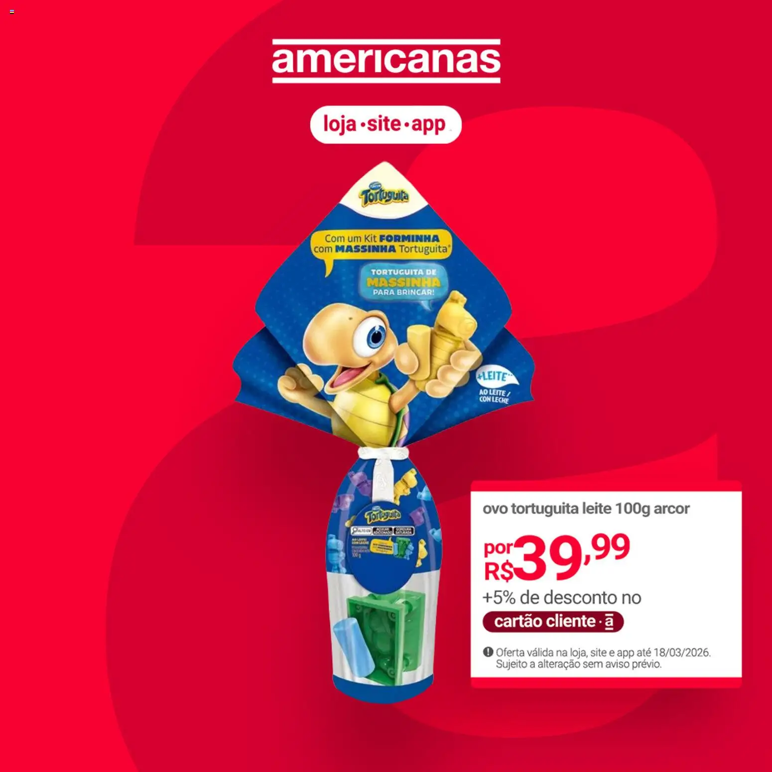 Lojas Americanas Folheto - válido de 17.03.2026 | Página: 4 | Produtos: Leite