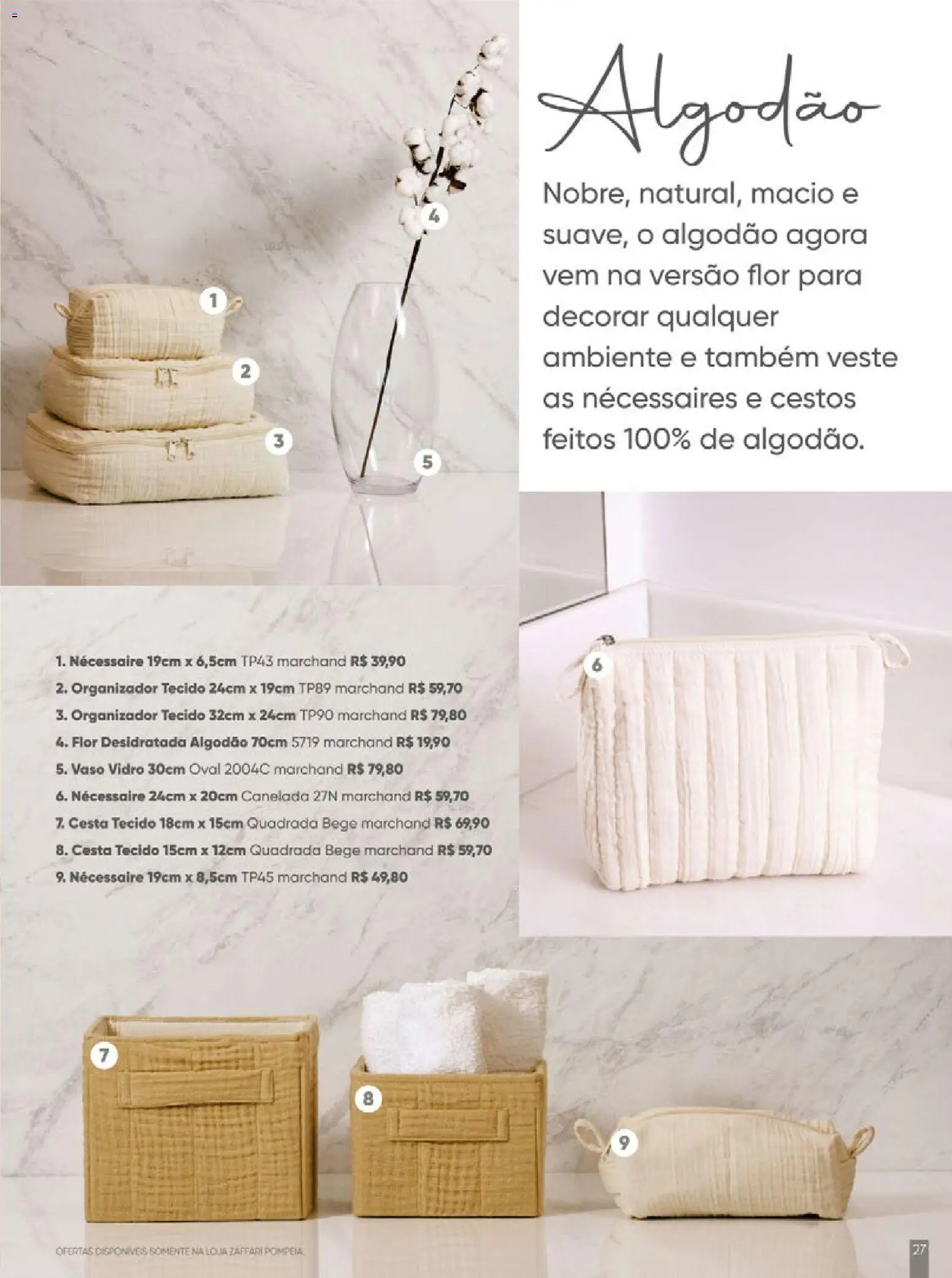 Zaffari Folheto - válido de 27.11.2025 | Página: 27 | Produtos: Necessaire, Cesta, Vaso, Tecido