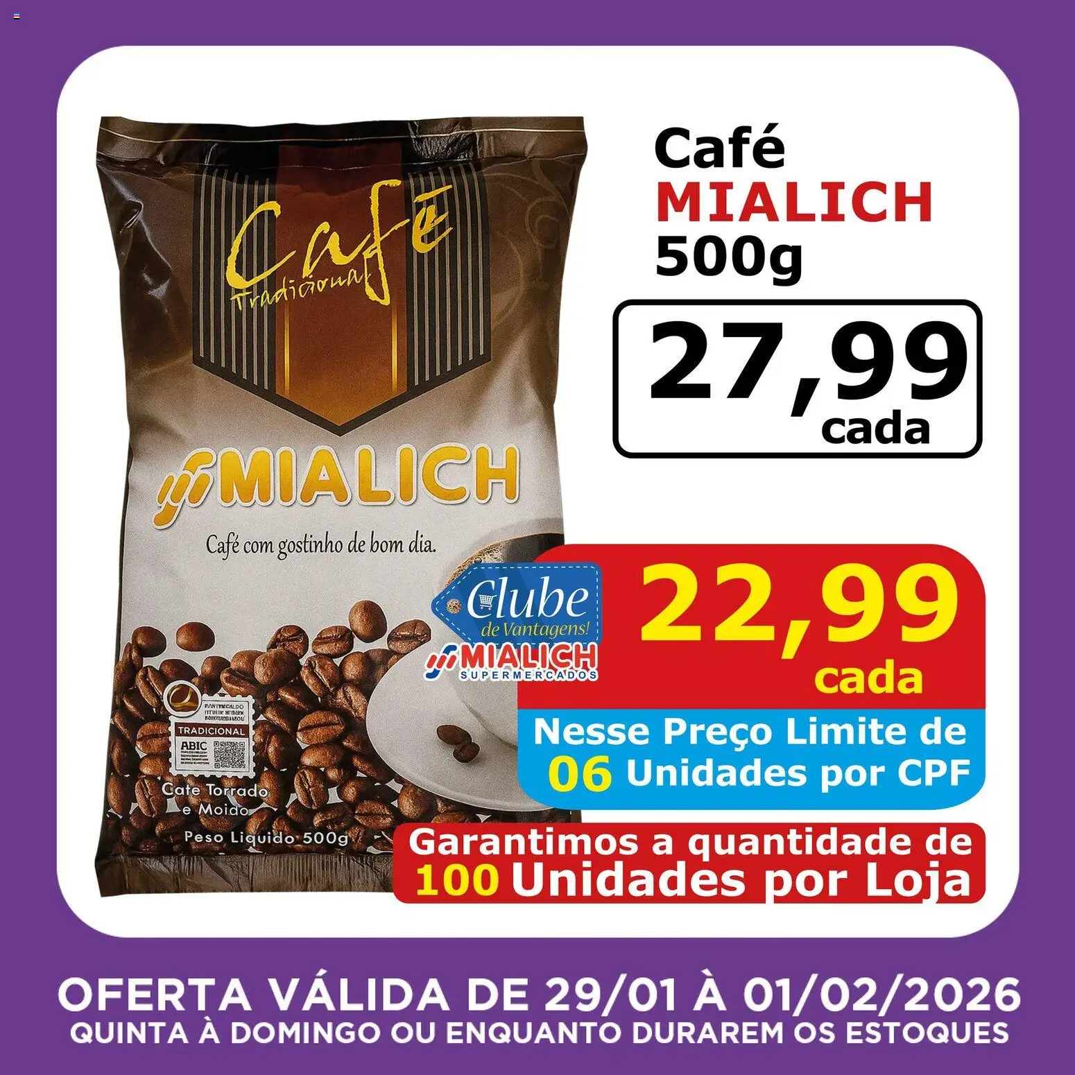 Mialich Supermercados Folheto - válido de 29.01.2026 | Página: 7 | Produtos: Mialich, Café