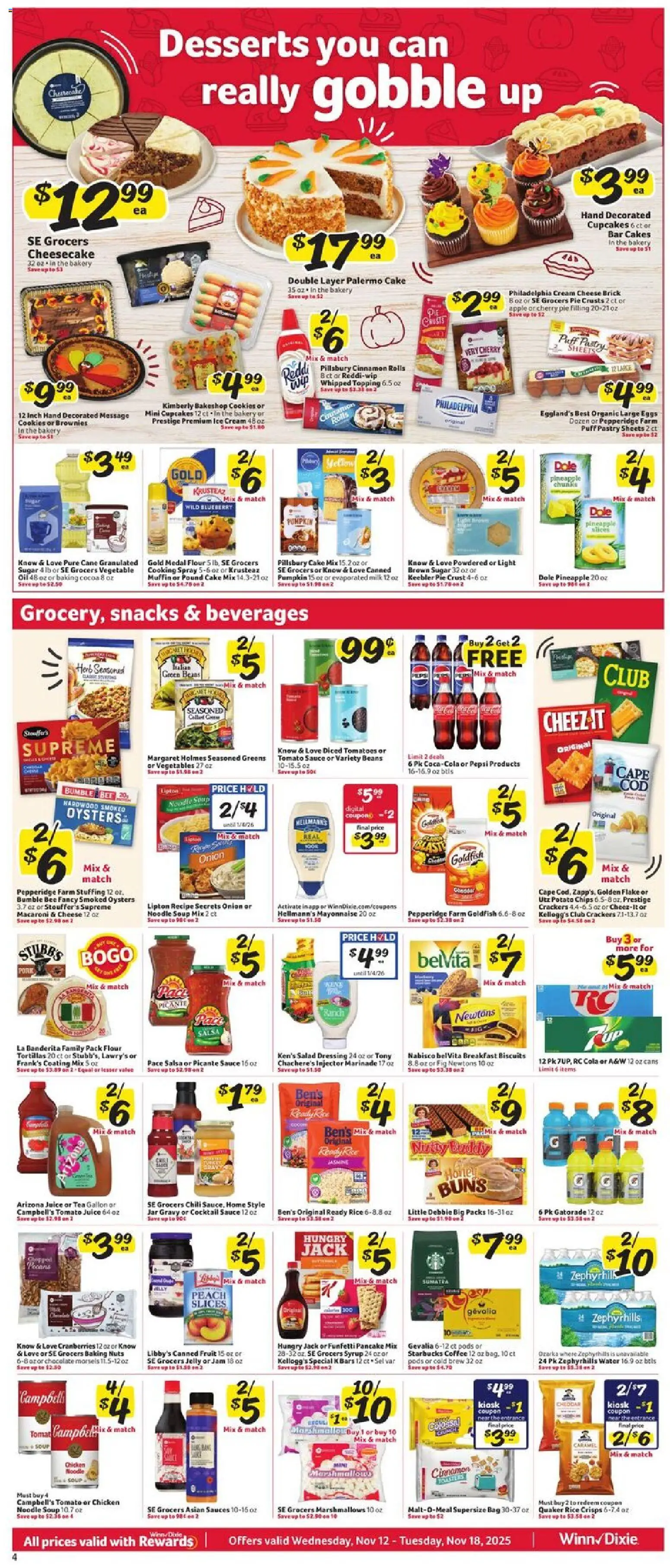 Winn Dixie Weekly Circular - FL - valid from 12.11.2025 | Page: 5 | Products: Milk, Chocolate, Nuts, Onion