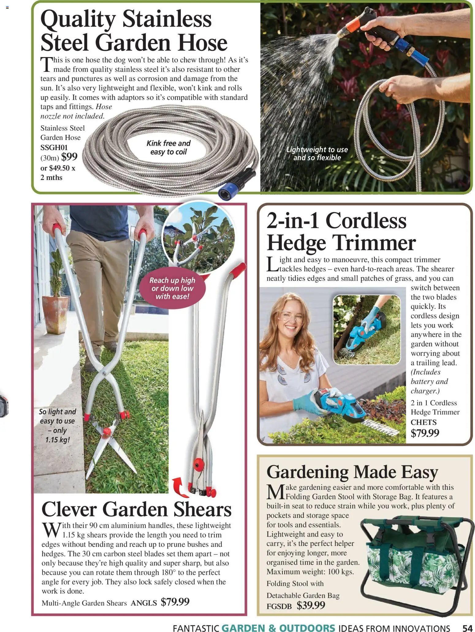 Innovations catalogue - valid from 07.01.2026 | Page: 7 | Products: Garden hose, Light, Bag, Tools