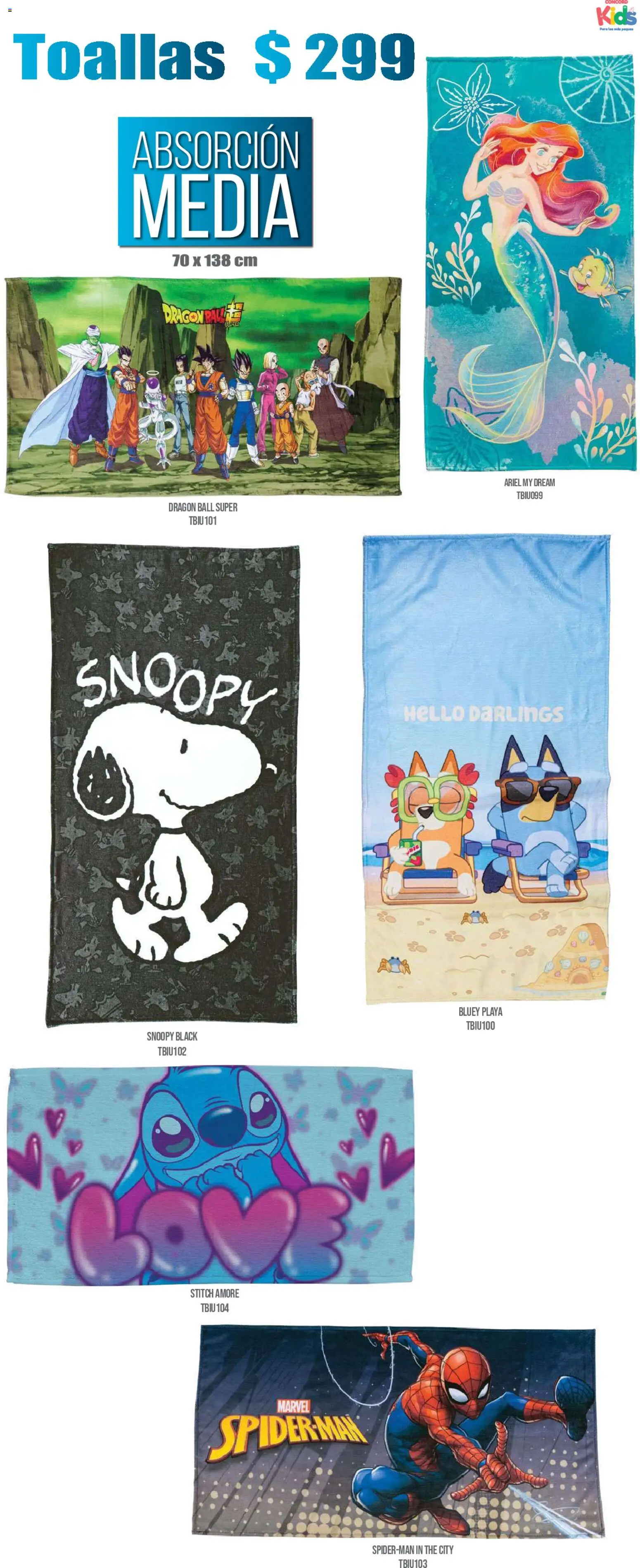 Nuevas ofertas de Colchas Concord válidas en toda la República Mexicana desde el 01.02.2026. ¡Encuentra las mejores ofertas en Colchas Concord catálogo Kids! | Página: 40 | Productos: Toallas