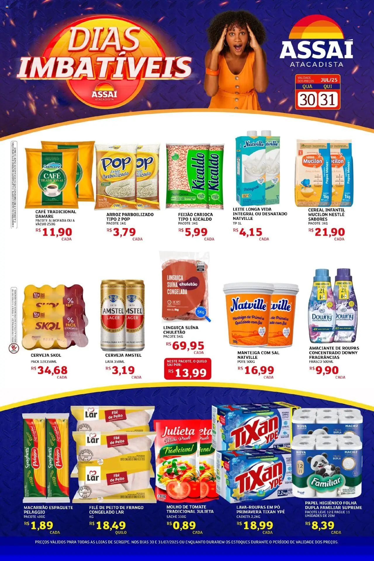 Assaí Atacadista Folheto - válido de 30.07.2025 | Página: 1 | Produtos: Perfume, Macarrão, Frango, Amaciante