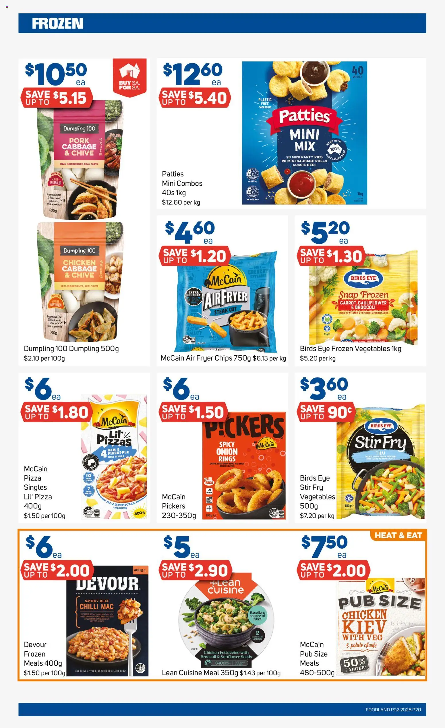 Foodland catalogue - valid from 07.01.2026 | Page: 20 | Products: Chicken, Sausage, Chilli, Pies