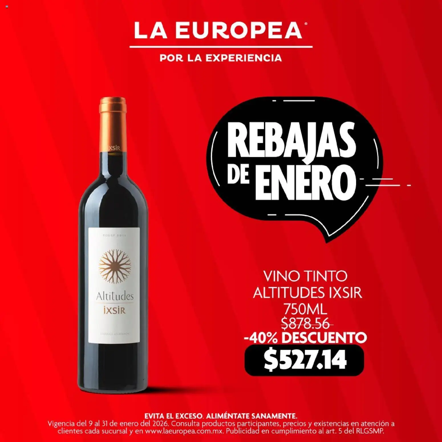 Nuevas ofertas de La Europea válidas en toda la República Mexicana desde el 09.01.2026. ¡Encuentra las mejores ofertas en La Europea catálogo Rebajas de Enero! | Página: 2 | Productos: Vino